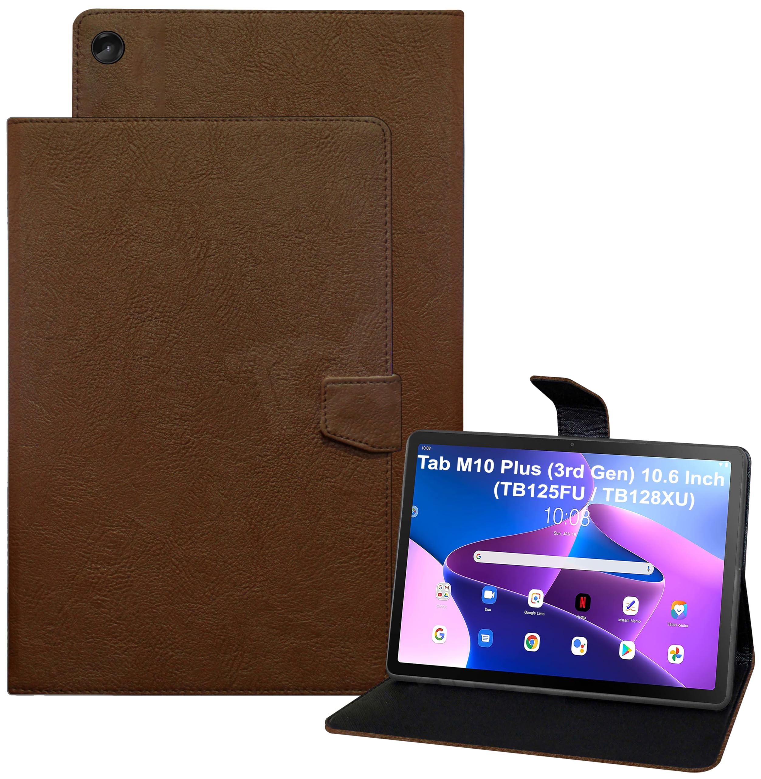 TGK Plain Design Leather Flip Stand Case Cover for Lenovo Tab M10 Plus 3rd Gen 10.6 Inch TB125FU TB128XU with Precise Cutouts (Brown) (B0BJB83838) Amazon Price History, Amazon Price Tracker