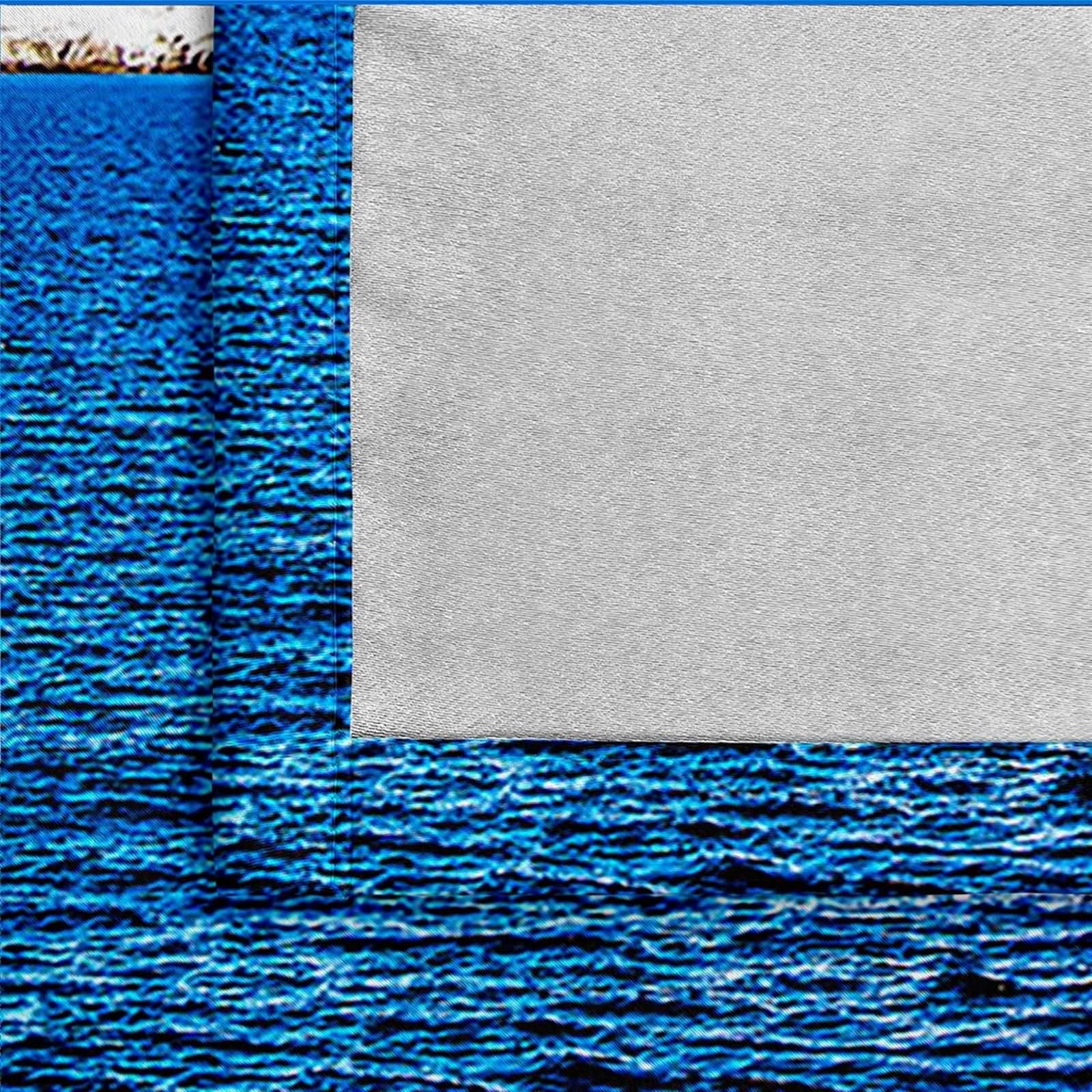 Verdunklungsvorhänge Wohnzimmer, Gardine Verdunkelung Blau Grau Weiß Blauer Himmel, Berge und See Polyester 2er Set 488x214cm