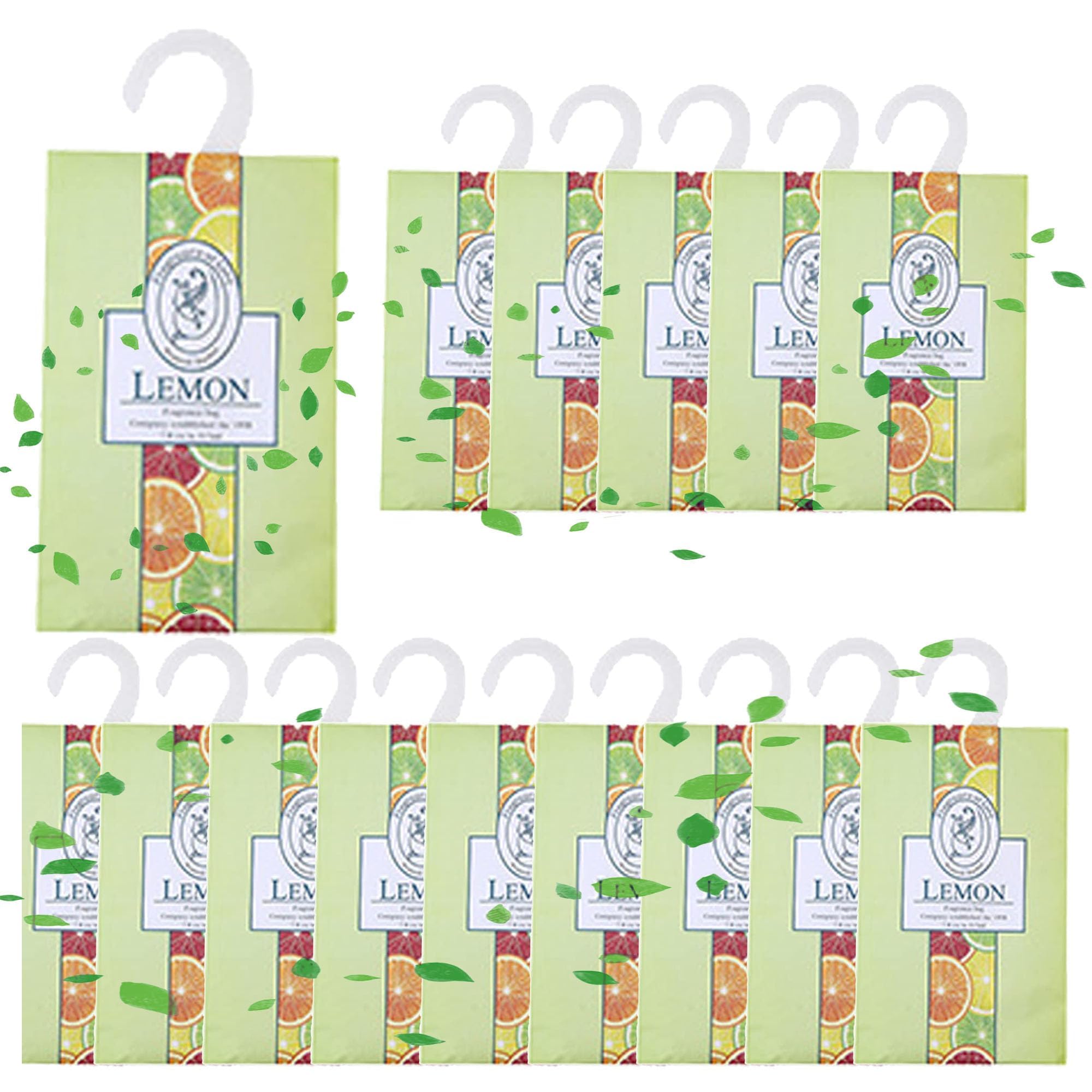 Wardrobe Fresheners, Sachets With Hanging Sachets, Natural Aromatherapy, Lasting Fragrance, Natural Mothproof Agent Bags for Wardrobe Closet Room Wardrobe Bathroom (30, Lemon)