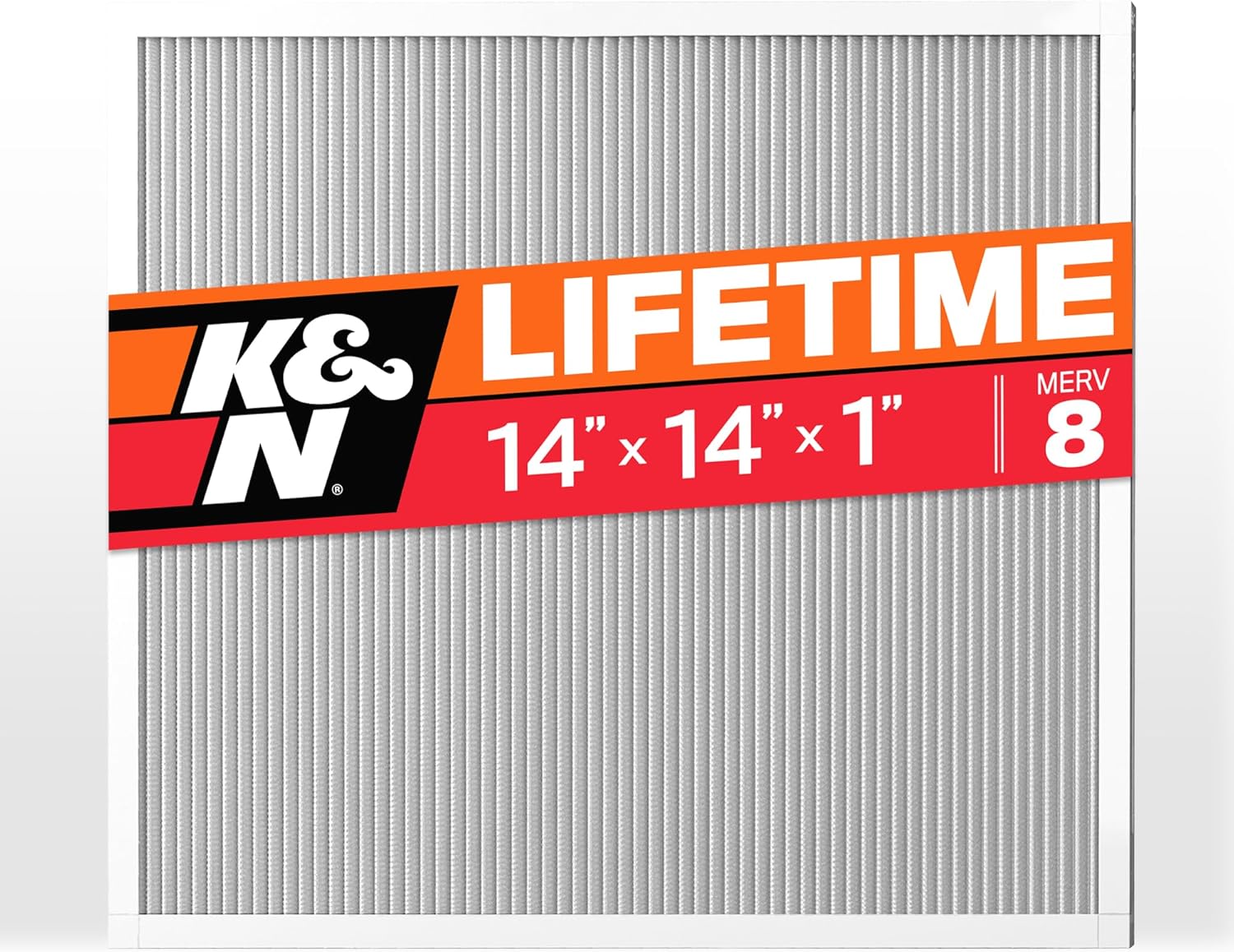 K&N 14X14X1 HVAC Furnace Air Filter, Lasts a Lifetime, Washable, Merv 8, the Last HVAC Filter You Will Ever Buy, Breathe Safely at Home or in the Office, HVC-8-11414