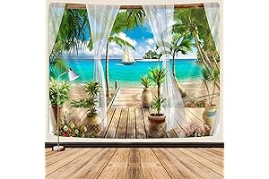 Ocean Beach Tapestry: Tropical Paradise for Your Home