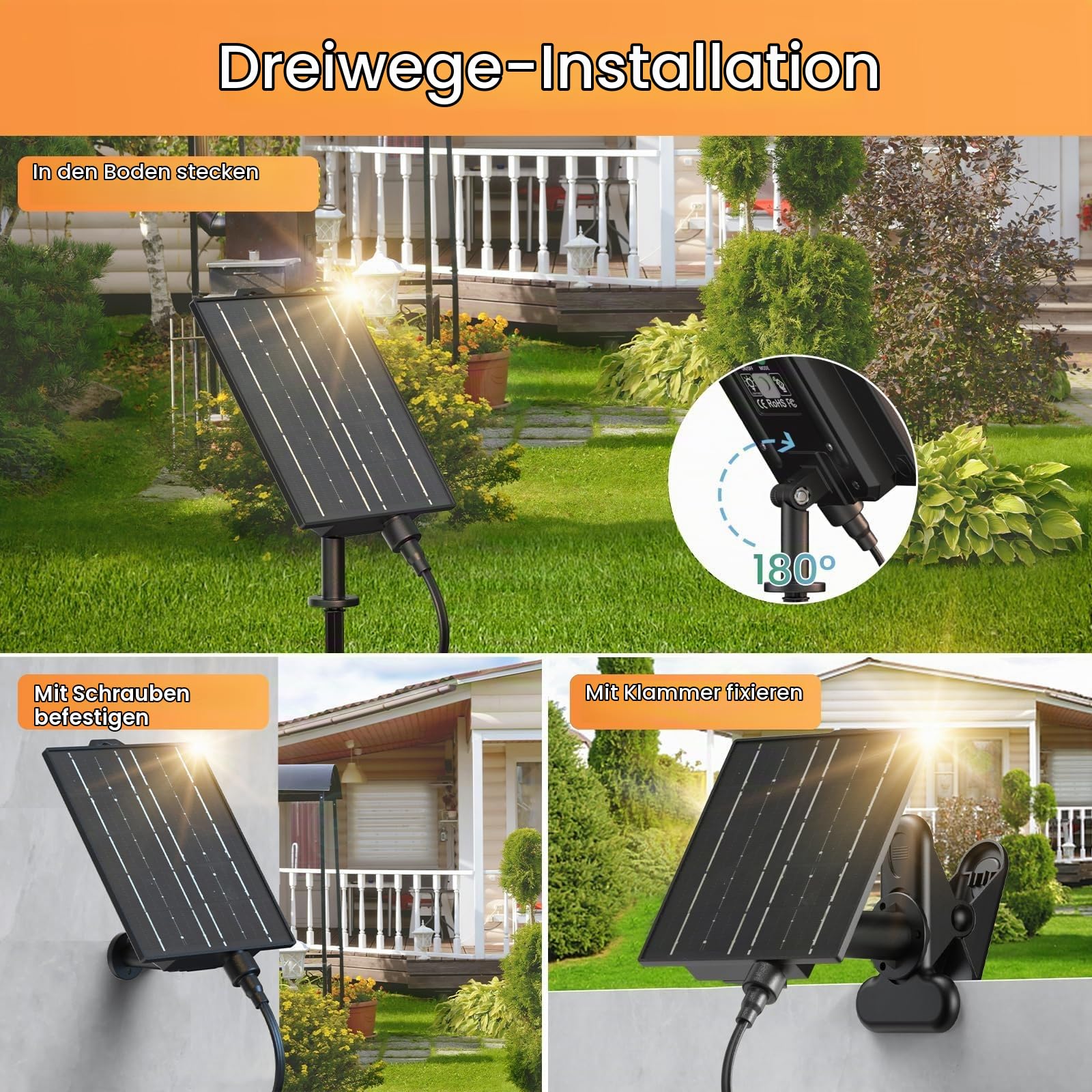 GlobaLink Solar Lichterkette 16,3M Glühbirnen LED IP65