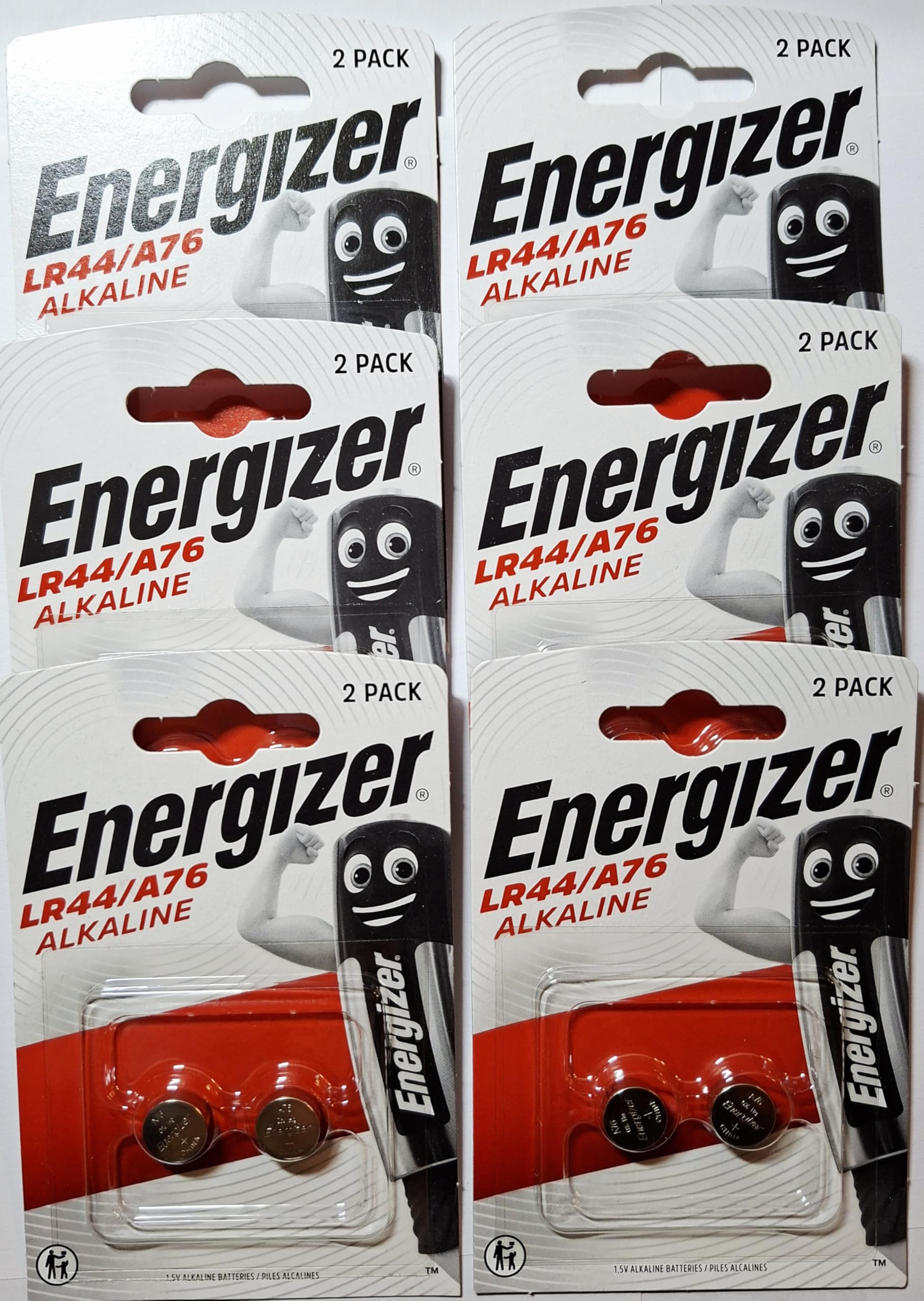[ Strip of 12 ] Energizer A76/LR44 (A76BP), SR44, L1154, 1.5v Alkaline Batteries