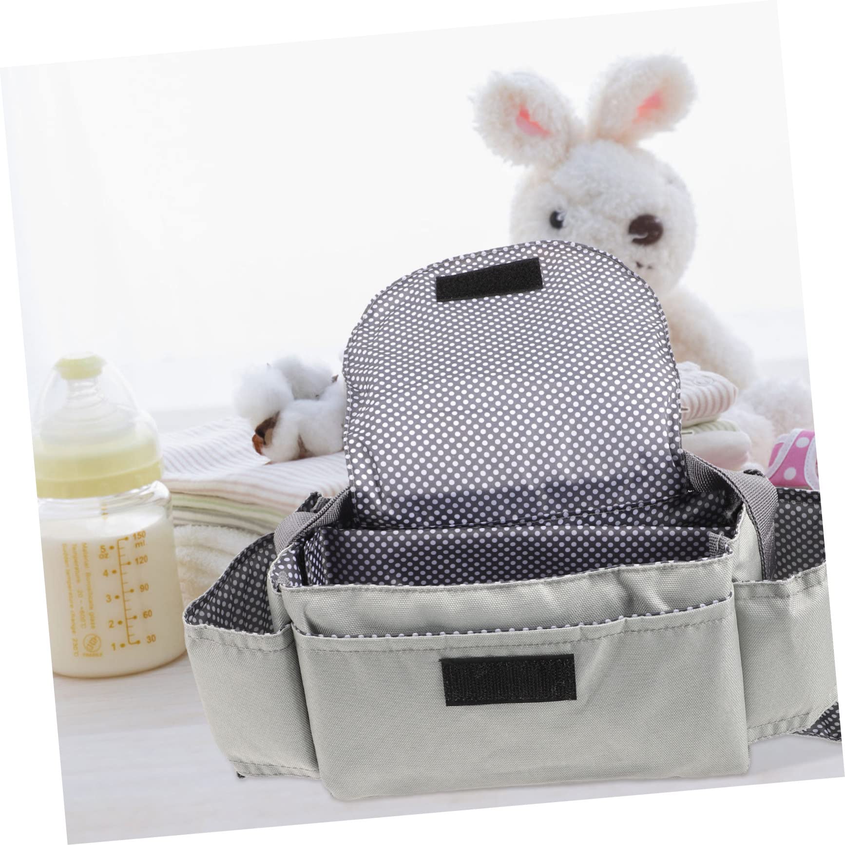 Kisangel 3stücke Kinderwagen Organizer Mit Flaschenhalter Multifunktionale Wickeltasche Für Babyartikel Praktische Aufbewahrungstasche Für Unterwegs Hellgrau Mit Dinosaurier-