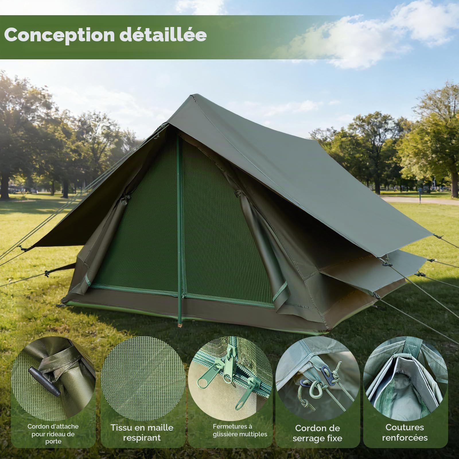 Tente pour 1 et 2 personnes, petit volume de rangement, ultra légère, pour vélo ou moto, voyage, colonne d'eau de 3000 mm, avec tissu Oxford 200D, tente intérieure séparée, randonnée, trekking