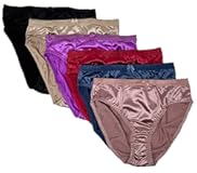 6 Pack Satin Shine Full Coverage Women&apos;s Panties Smooth Soft Nylon