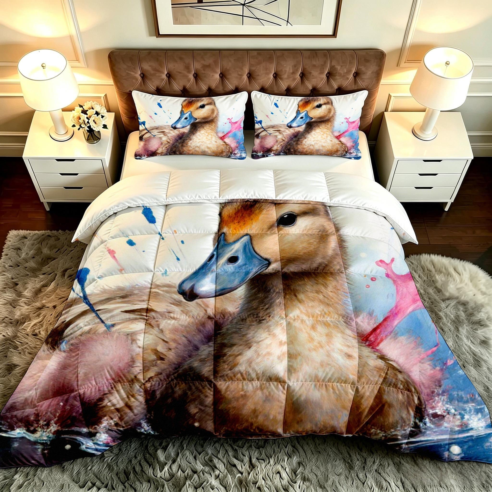 Edredón King Size 3D Oso Animal Sustituto Plumas para Adultos-A341