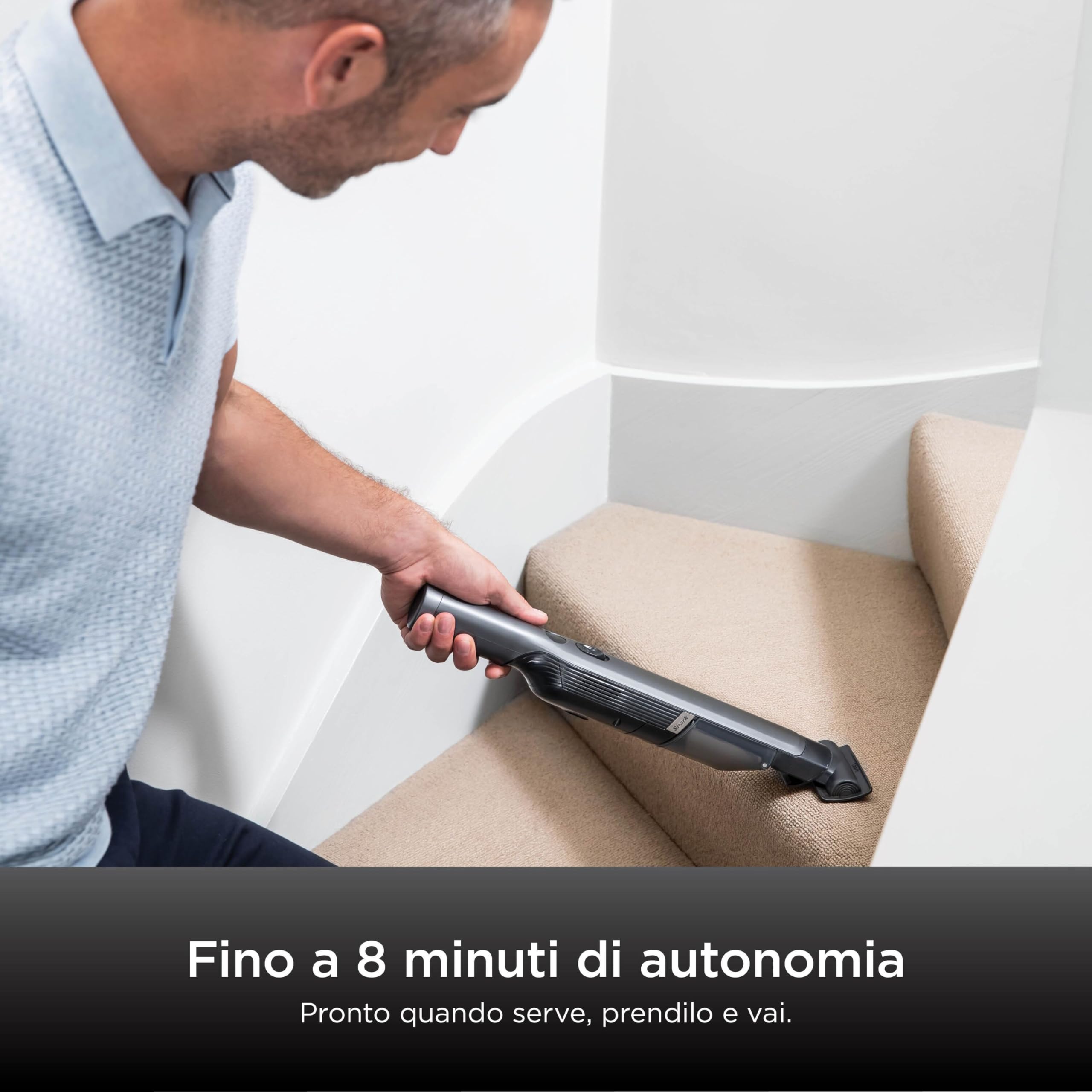 Shark WandVac 1.0 Aspirabriciole Senza Fili, Potente, Compatto e Leggero, con Bocchetta per Fessure e Accessori per Pulizia Multisuperficie, con Base di Ricarica, Grigio, WV200EU