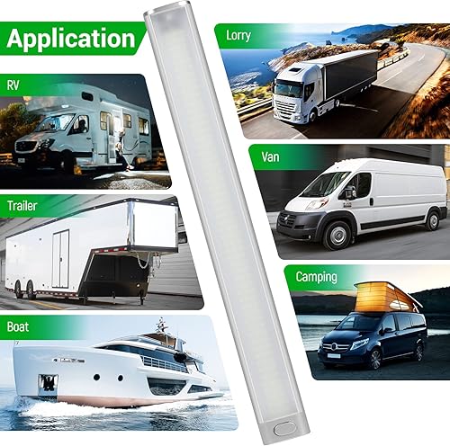 Miniatura 6 de CT CAPETRONIX Barra de luz LED de 12 V, 15.4 pulgadas, 168 LED, 1700 lúmenes, 10 W, CC de 12 Voltios tira de luces LED con interruptor, para