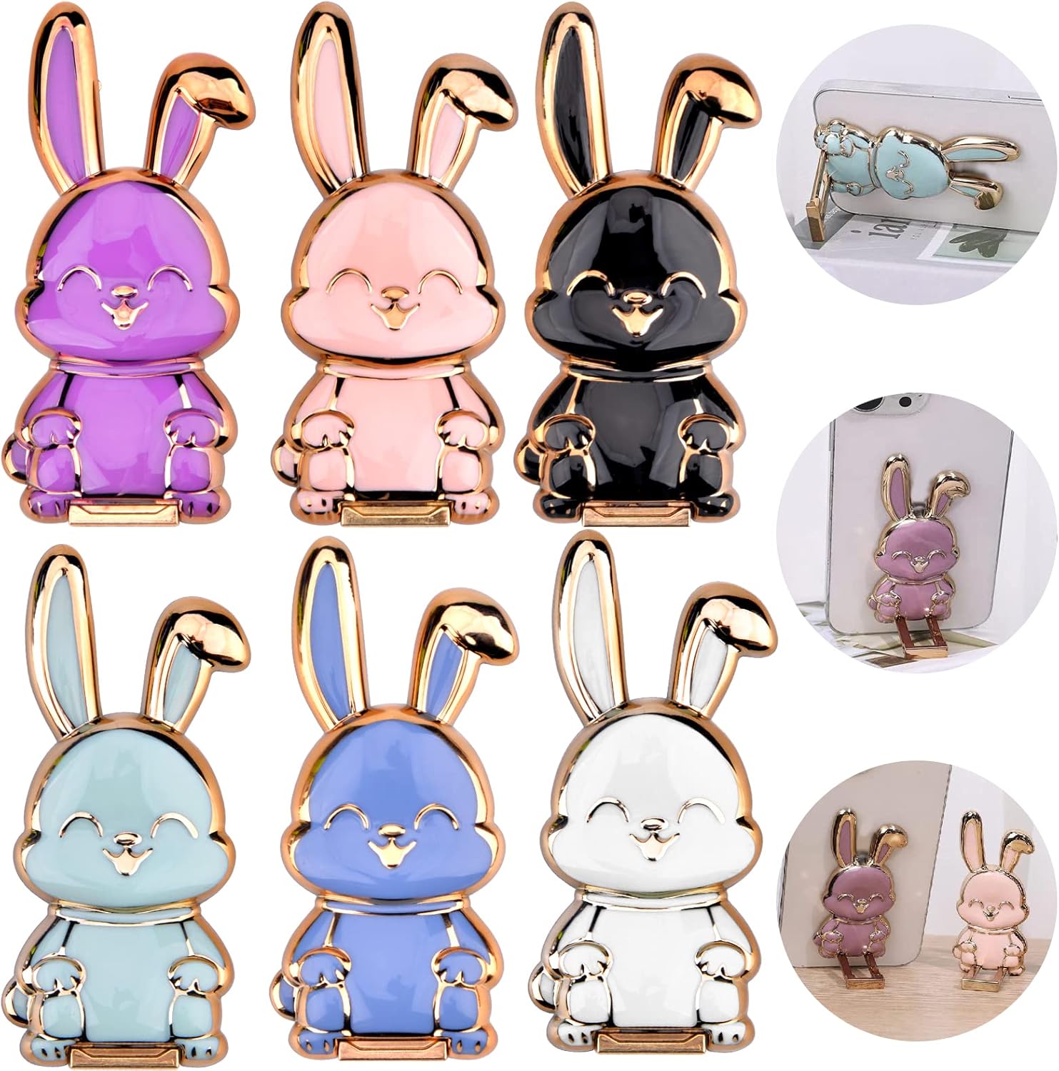 xinrongda Foldable Bunny Phone Bracket, Easter Bunny Phone Holder