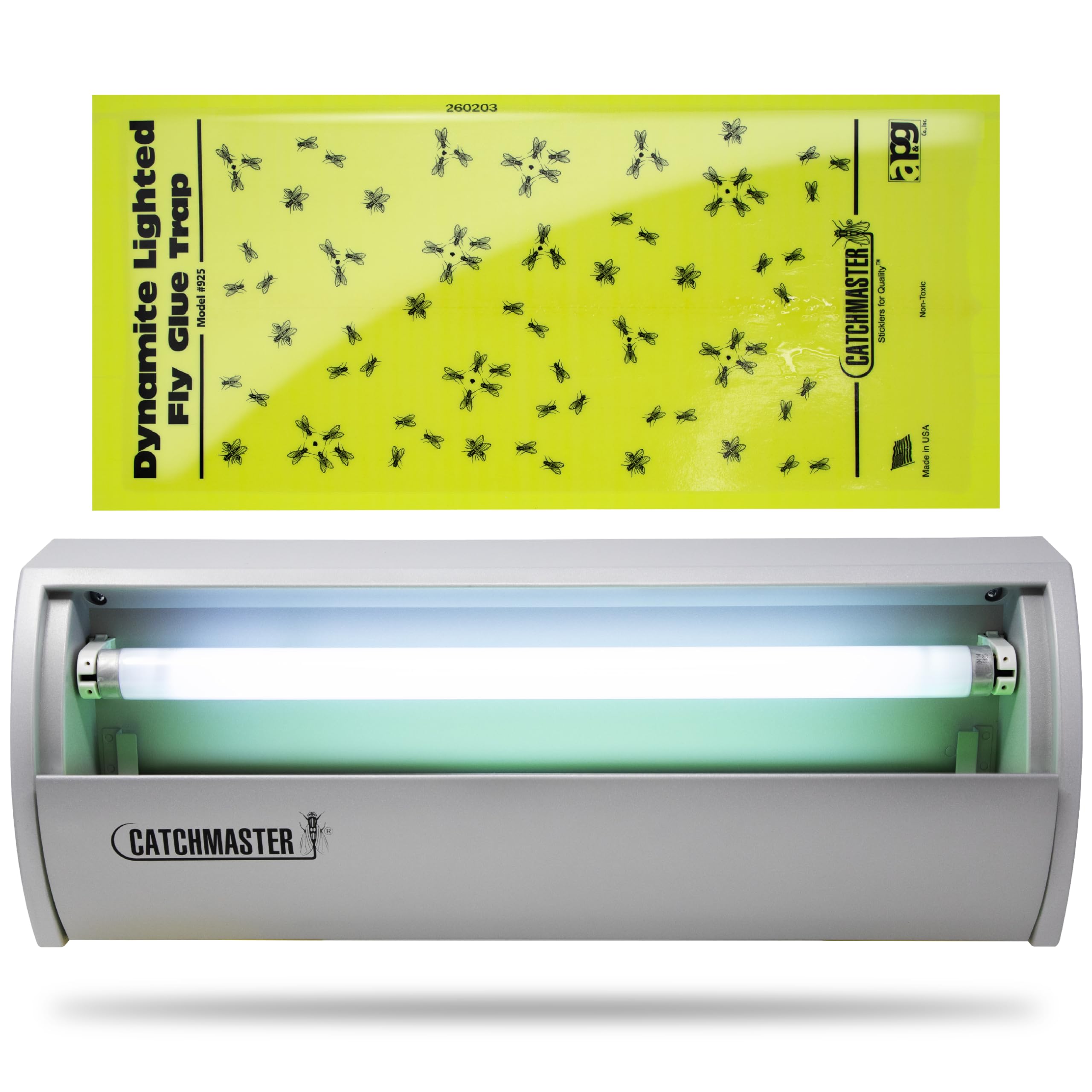 Catchmaster Pro Series Flying Insect Light Trap, Electric UV Light Fly Trap, Silent Adhesive Glue Board, Mosquito Gnat Killer Indoor, UV Lamp Bug Catcher, Pet Safe Pest Control for Home & Garage