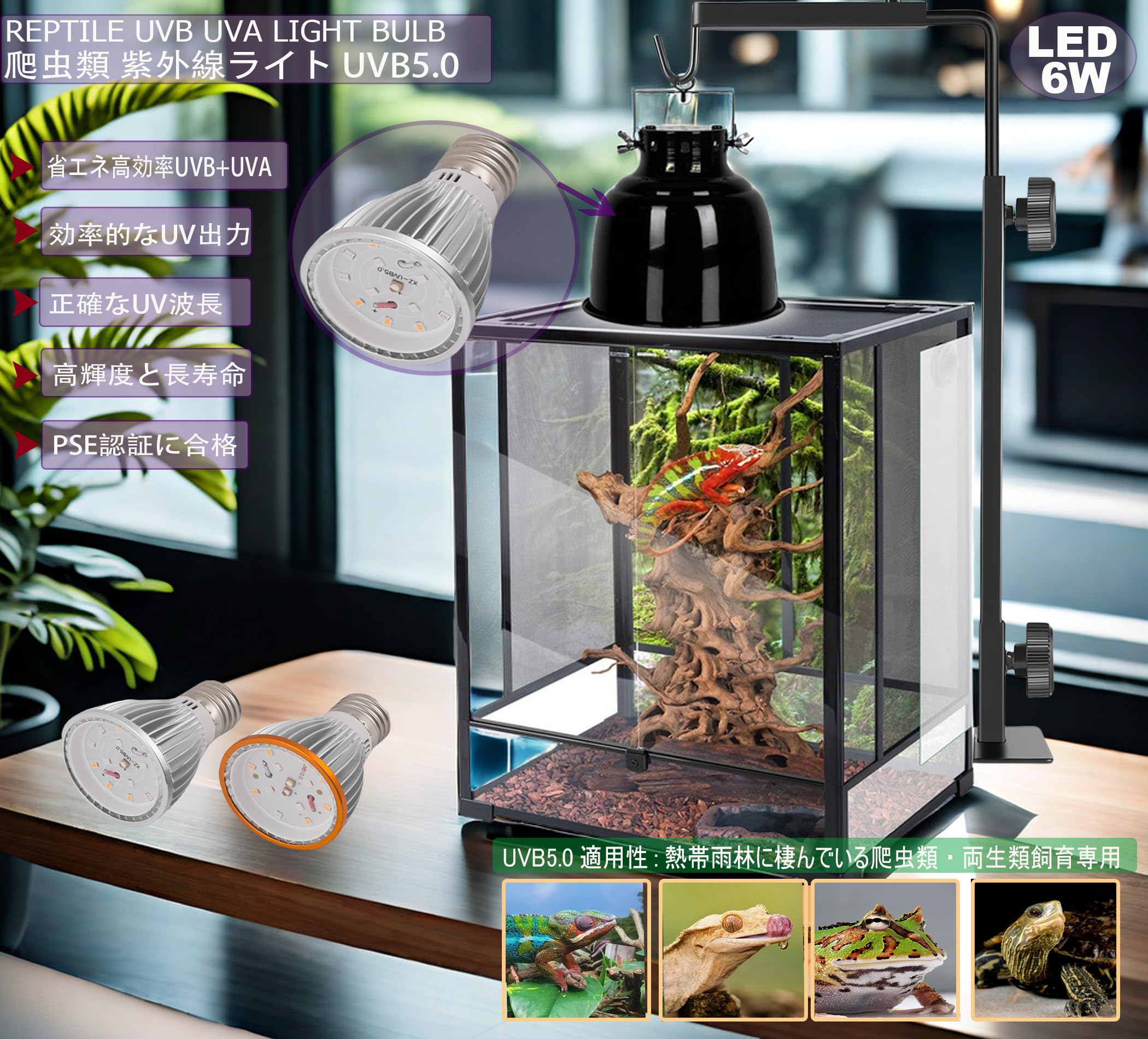 Amazon.co.jp: ANJOJOA Reptile UV Light, LED, UVA, UVB, Reptile