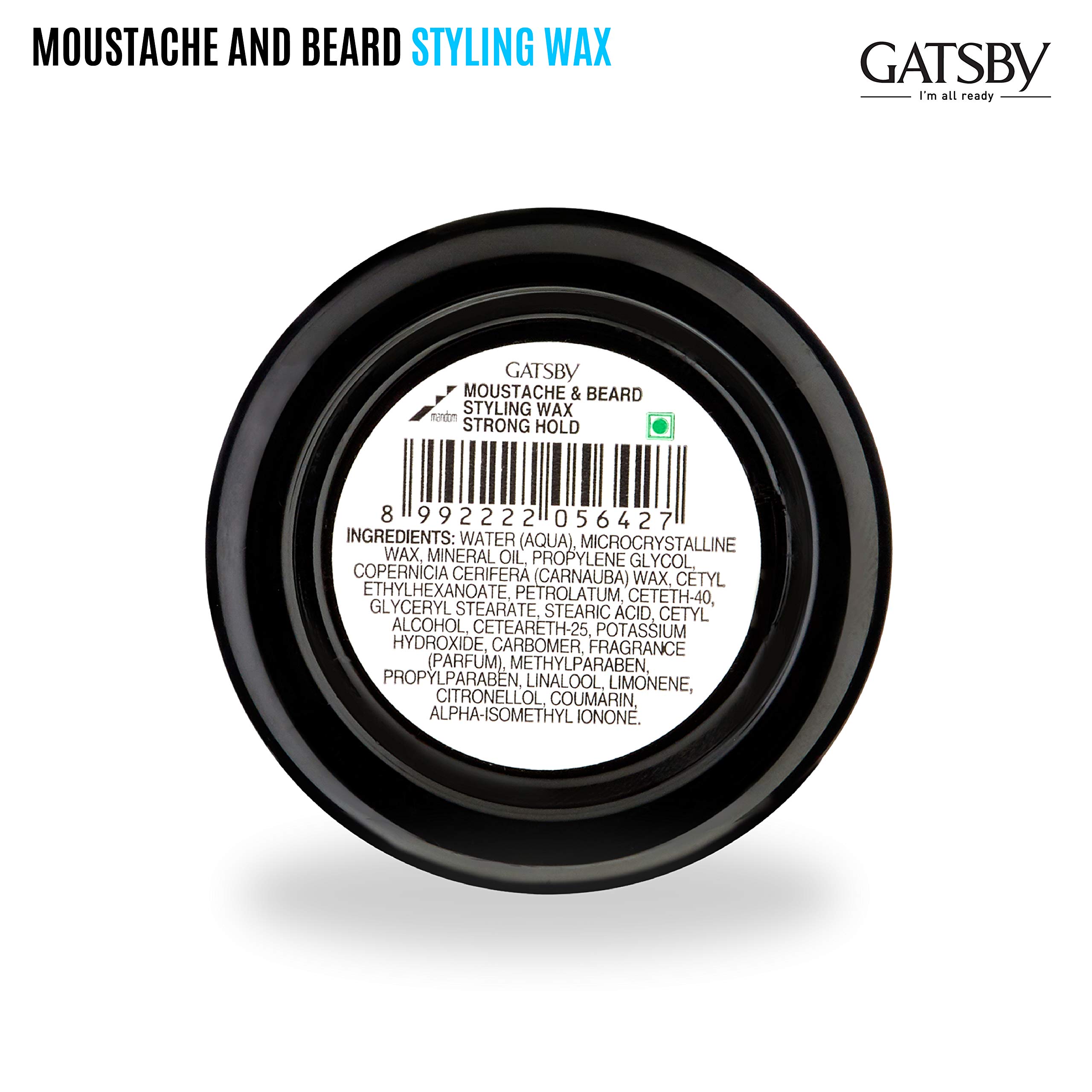 Gatsby Japan Moustache & Beard Styling Wax - Strong Hold 25gm | Contains Natural Ingredients | Powered With Carnauba Wax For Day Long Hold | Non Sticky & Easy Wash Off | Strong Hold Beard Wax | Pack of 2 1