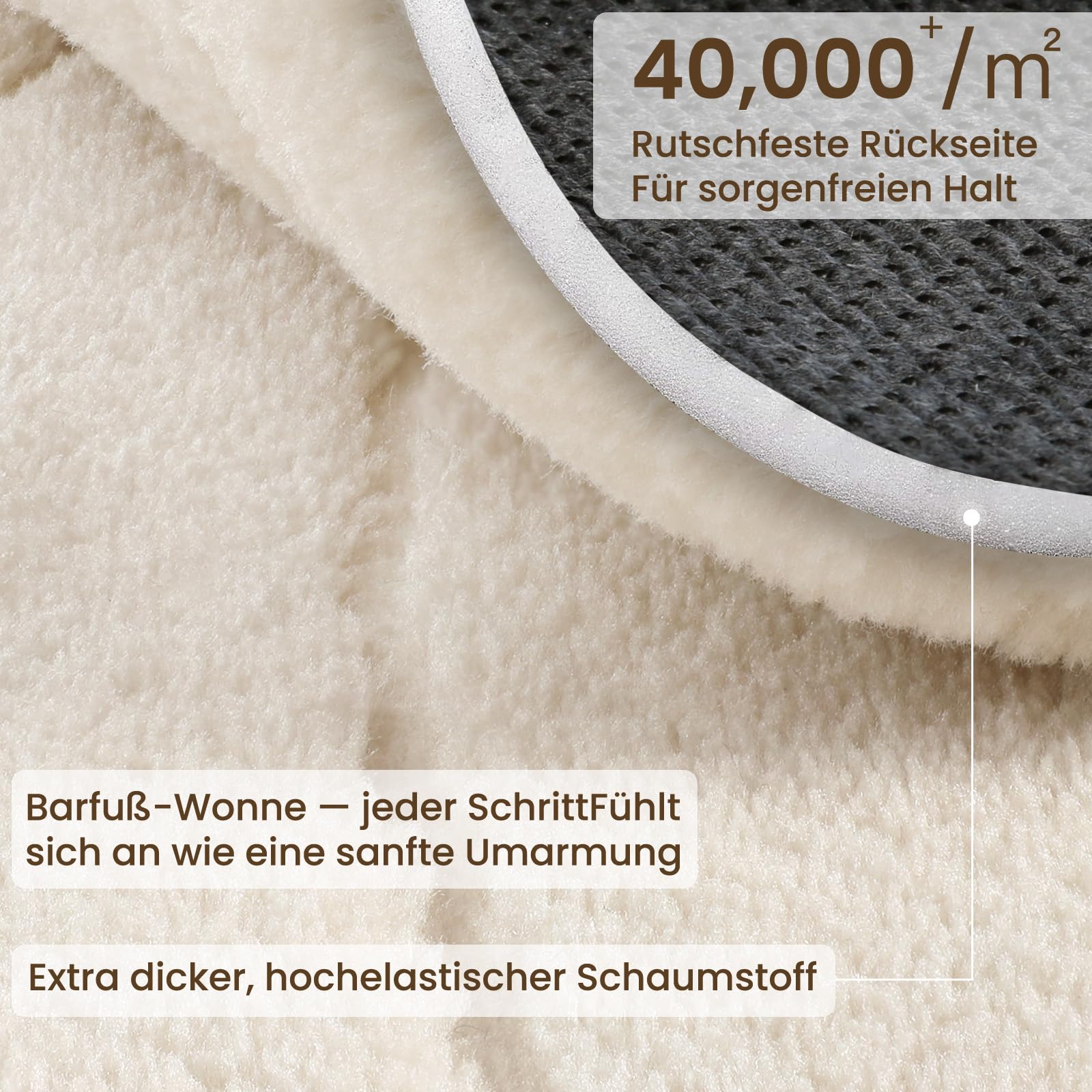 Sour Lemon Teppiche Wohnzimmer Schlafzimmer 160 x 230 cm, 3D Creme Großer Moderner Wellenteppich, Weichem Rutschfester und maschinenwaschbarer Kurzflorteppich für Wohnzimmer Schlafzimmer Dekoration