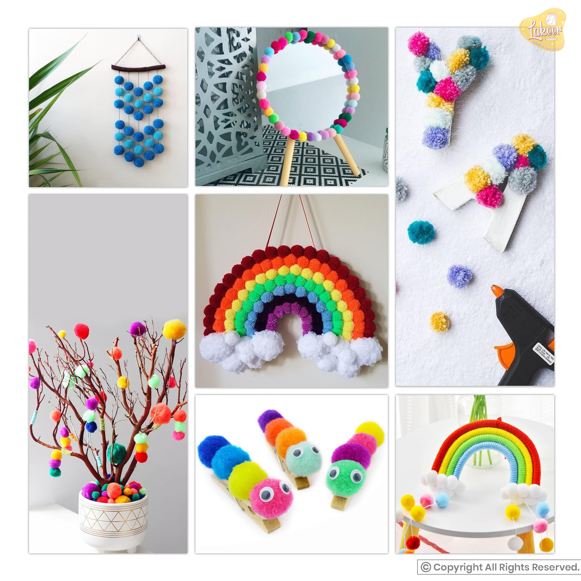 PPM 100 Pieces Mixed Color Felt Balls Pompom Ball Pom Pom for DIY Sewing Crafts Jewelry Making - Multicolor, 50 mm 3
