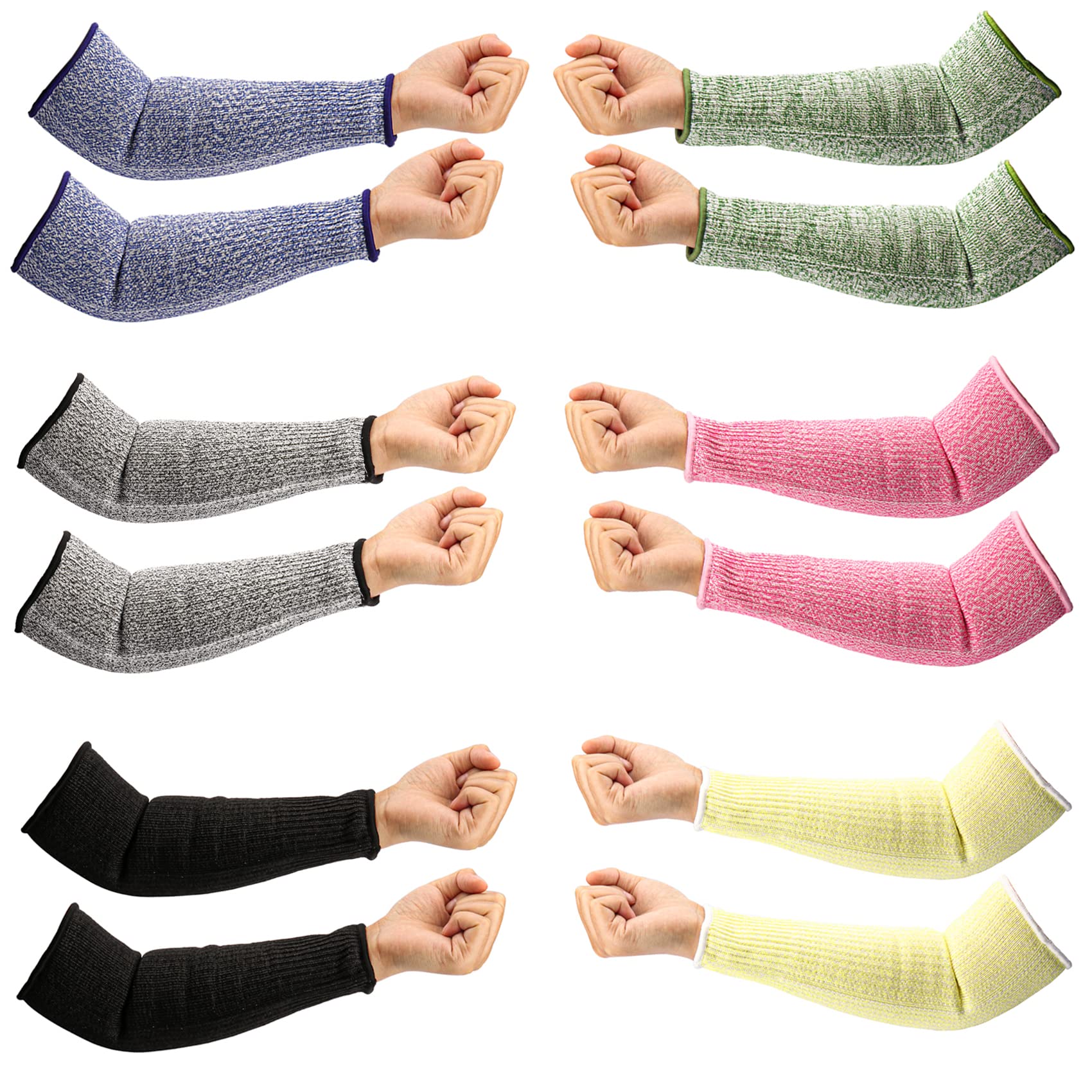 6 pares de mangas protectoras de brazo nivel 5 resistente a los cortes manga de protección unisex anti abrasión anti arañazos anti-mordeduras para brazo jardín cocina protección trabajo seguridad