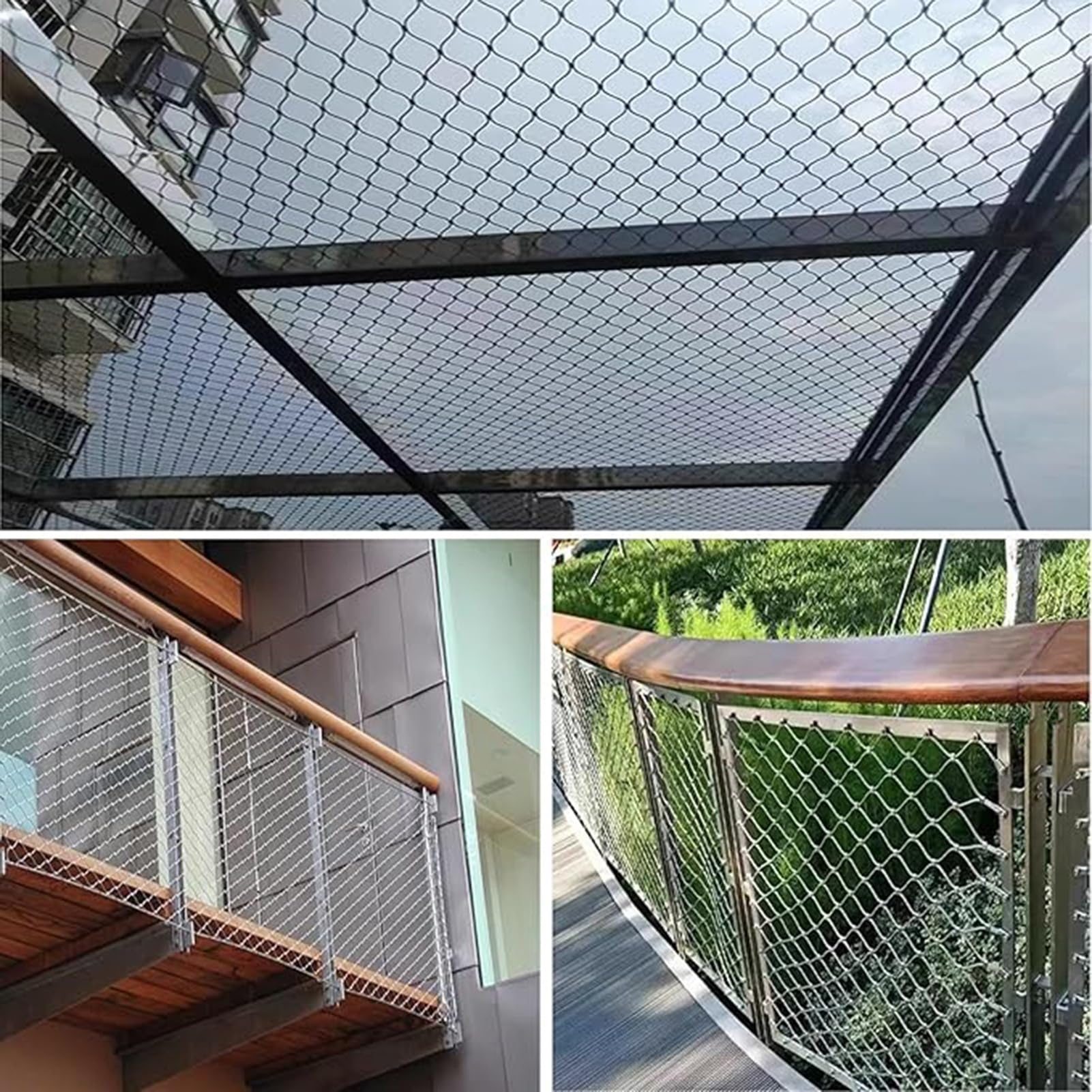 Rete personalizzabile in acciaio inossidabile 304 per gabbia di pollame per animali - Rete flessibile di prevenzione delle cadute (10 cm/2 mm 1x30 m) - & Soluzione di sicurezza versatile