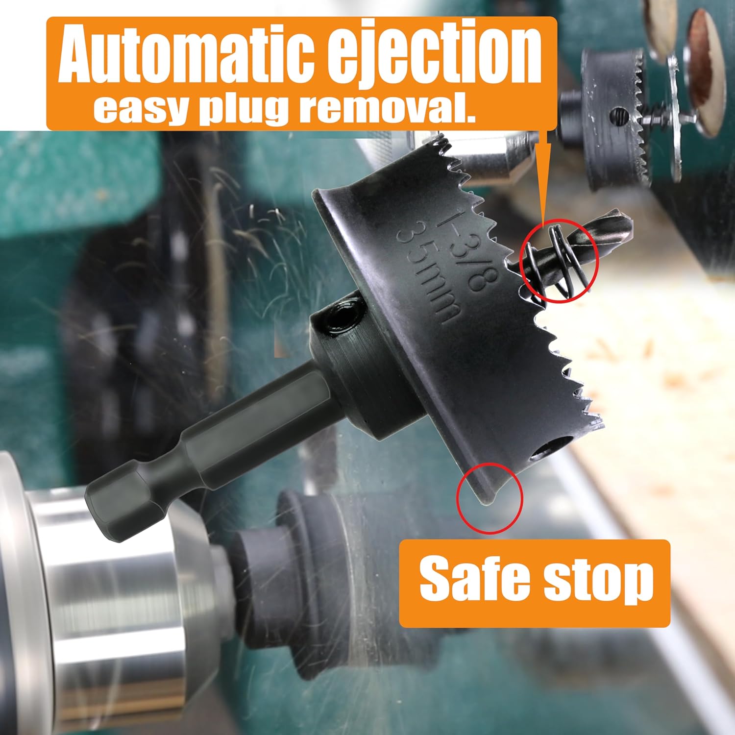 3/4,7/8,1,1-1/8,1-1/4,1-3/8,1-1/2 inch Thin-Wall Bi Metal Hole Saw Kit for Impact Driver