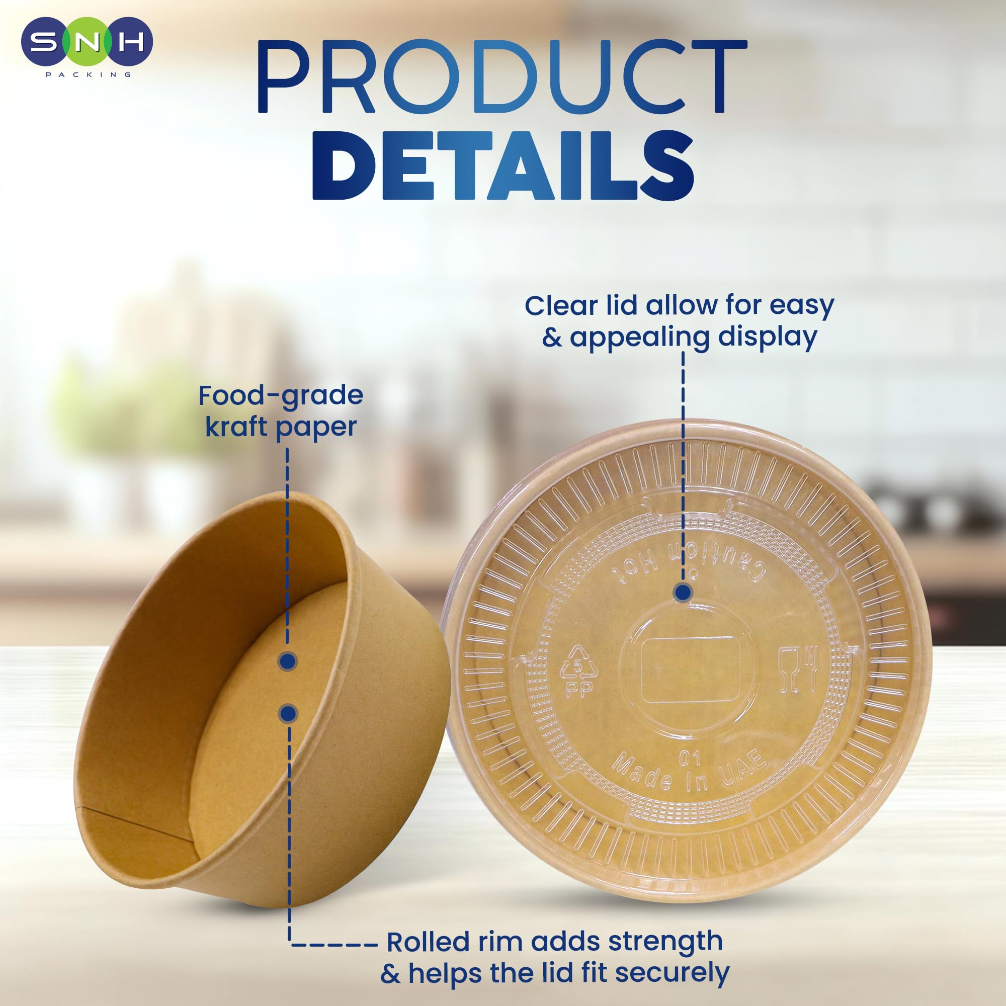 Wiseware Disposable Lids To Go Brown – Pack Of 25 Round Cardboard - View #10
