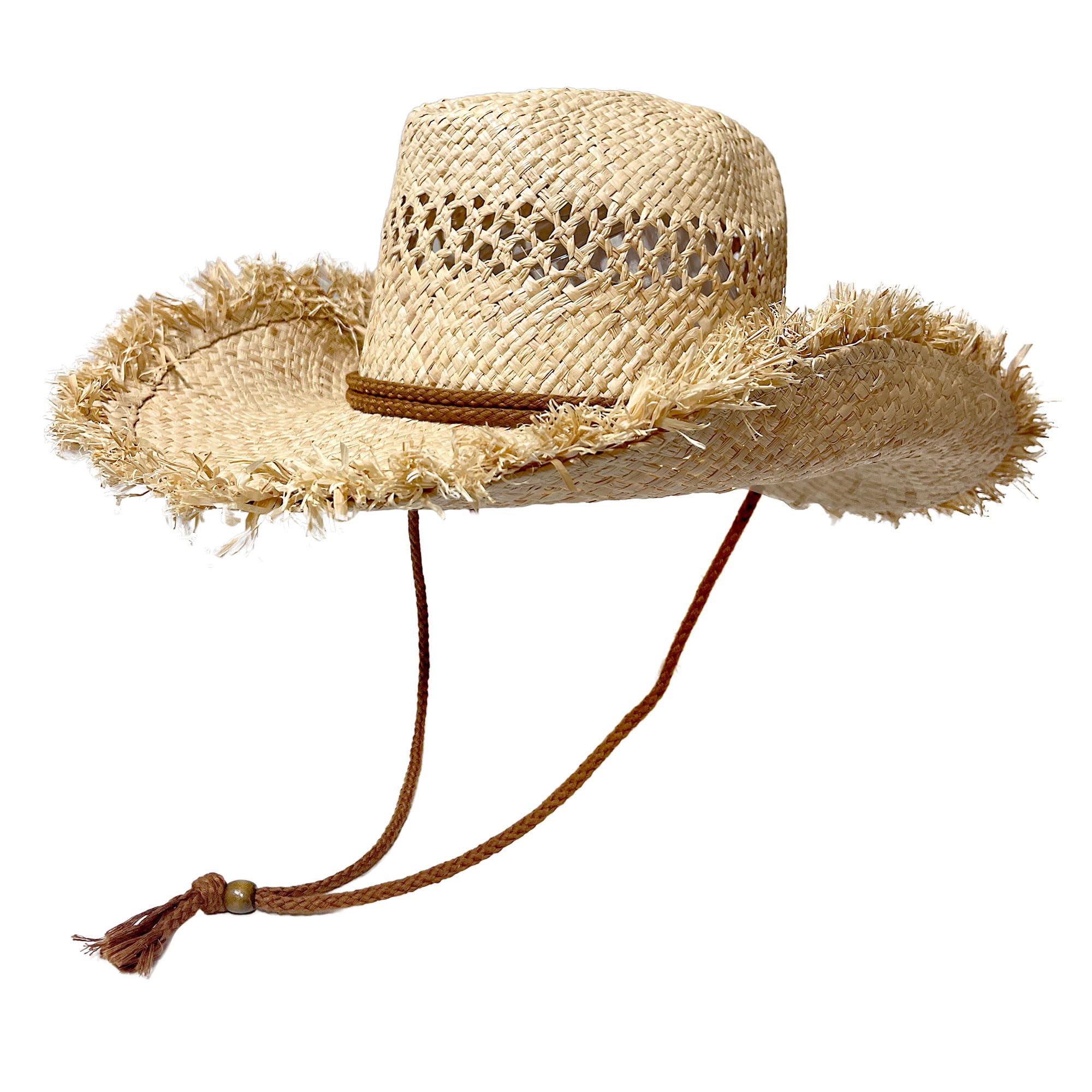 Wildarms Men’s Woven Straw Cowboy Hat Cowgirl Sun Beach Hat for Women Wide Brim Western Cowboy Hat with Decorative Bands