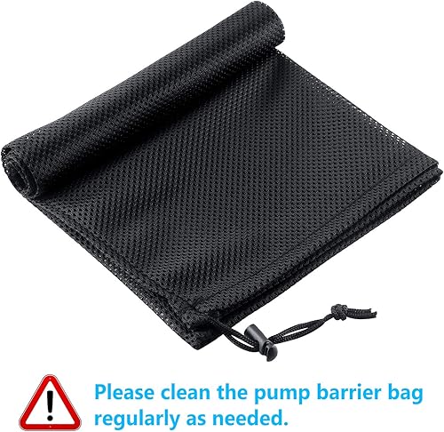 Miniatura 5 de Bolsa de barrera de bomba, paquete de 2 bolsas de filtro de bomba de estanque de 17.7 x 17.7 pulgadas, bolsa de malla de bomba grande, bolsa negra