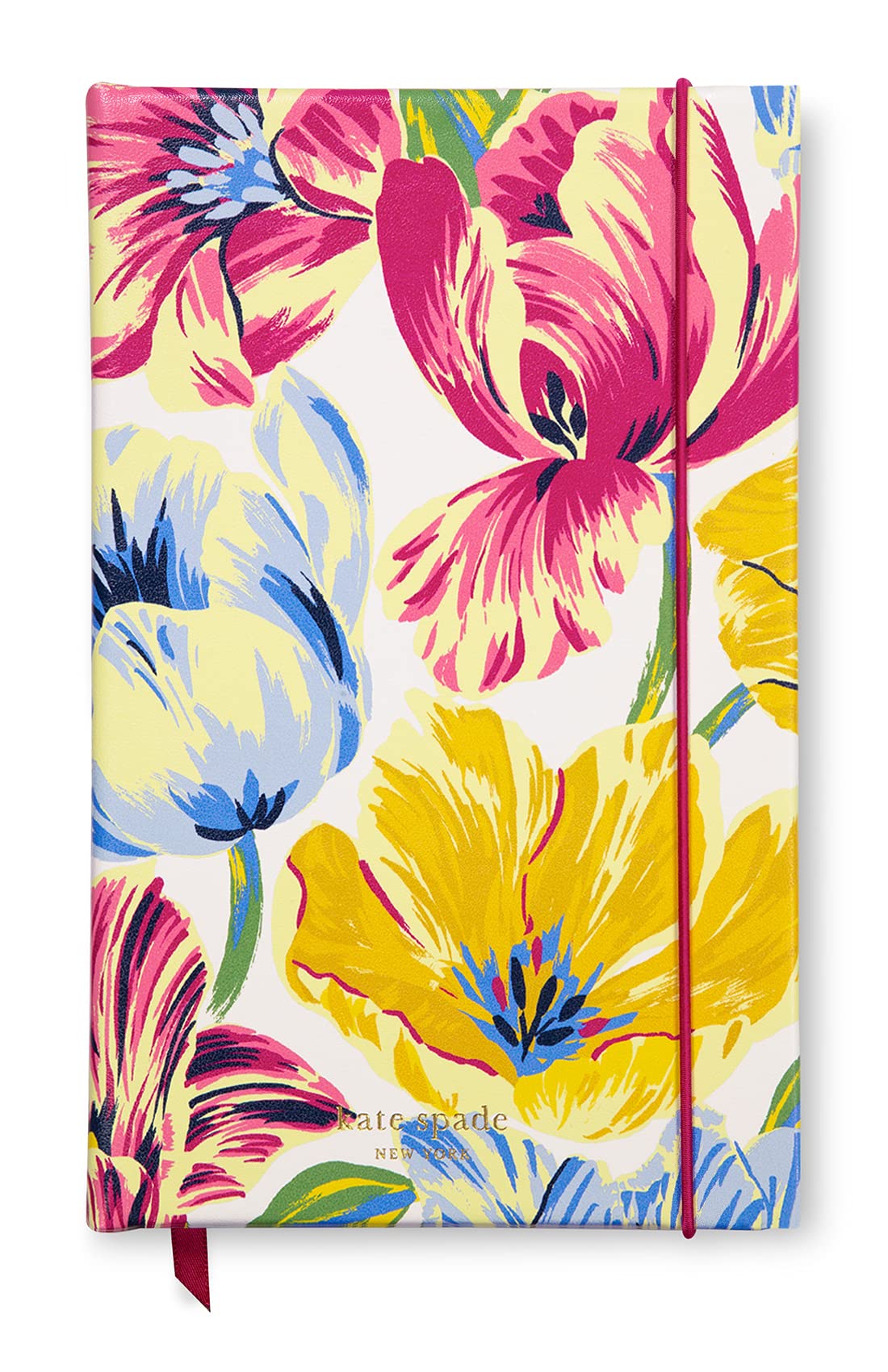 Kate Spade New YorkTake Note Large Notebook Journal, Vegan Leather Hardcover Journal, Diary Includes 168 Lined Pages, Painted Tulips