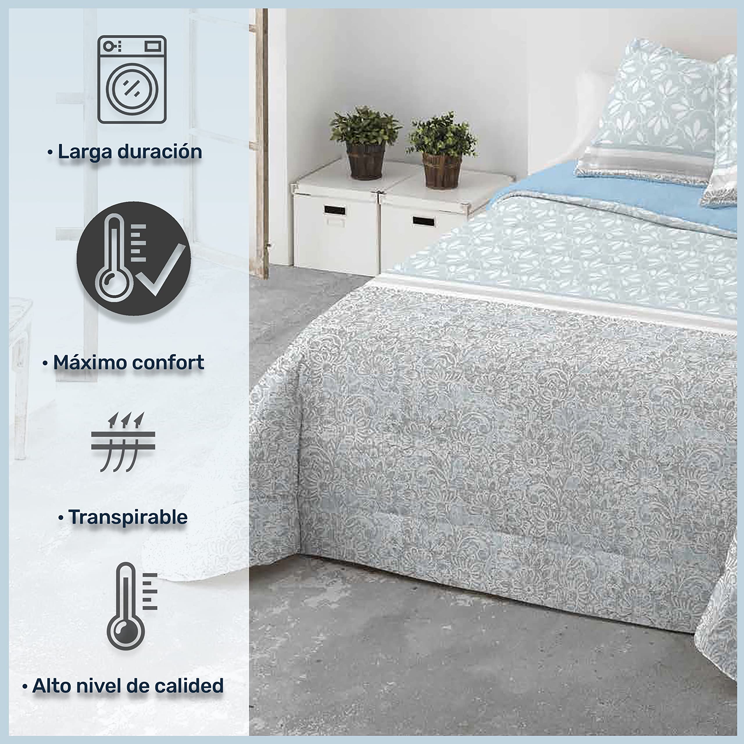 DECASATEXTIL®- Edredón nórdico Borreguito/Sherpa Borreguito de Alta Calidez - Tacto ultrasuave, cómodo, Ligero-Disponible en Varios Modelos. (SOYANA Turquesa, Cama 90/105cm- 180x270cm)