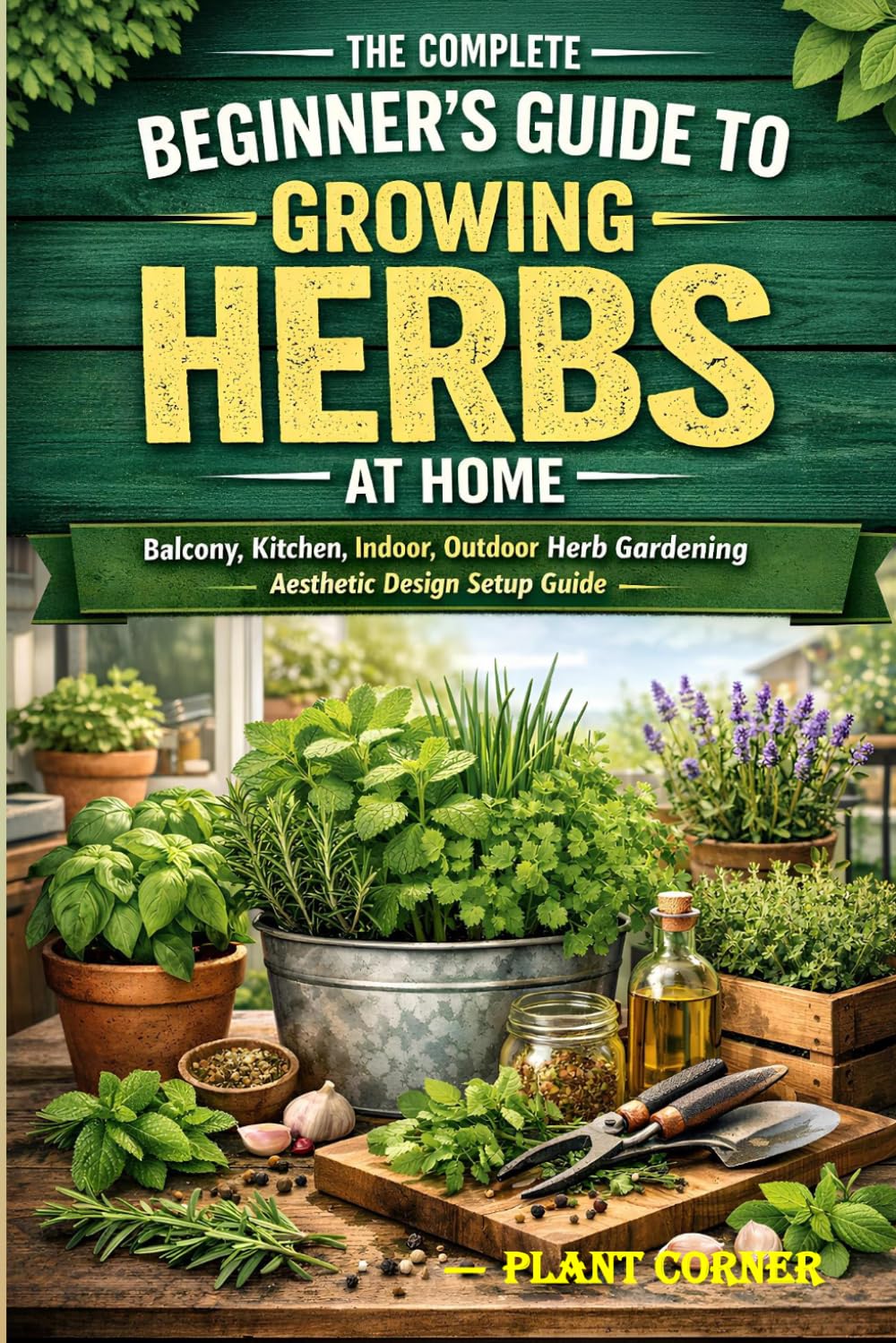 The Complete Beginner's Guide to Growing Herbs at Home: Balcony, Kitchen, Indoor, Outdoor Herb Gardening Aesthetic Design Setup Guide | Cultivating, ... & Disease Control for Indoor Medicinal Plants