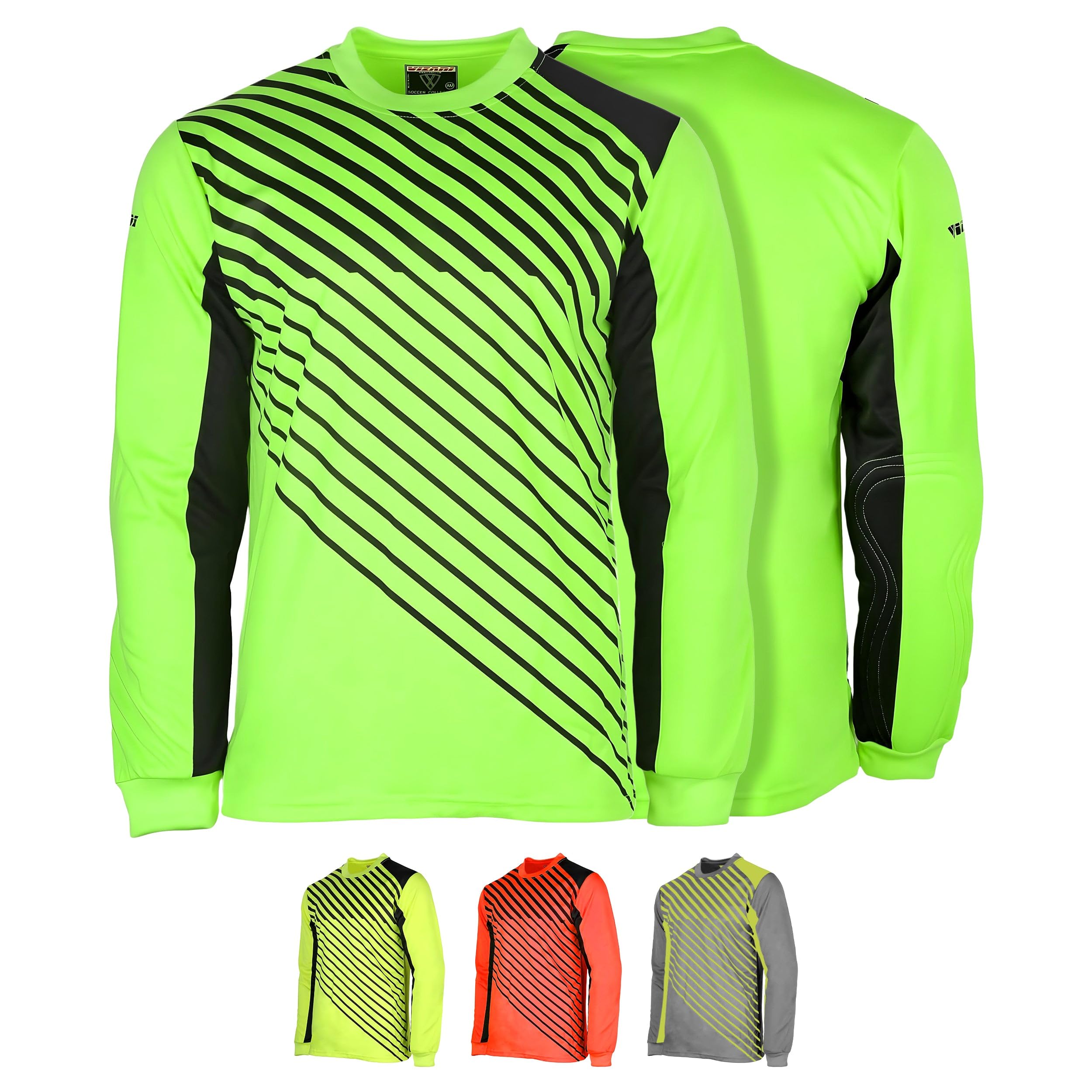 VIZARI Arroyo Adult Goalkeeper Jersey | Long Sleeve Padded Football Goalie Shirt for Shock Absorption | Lightweight Moisture-Wicking Football Jersey