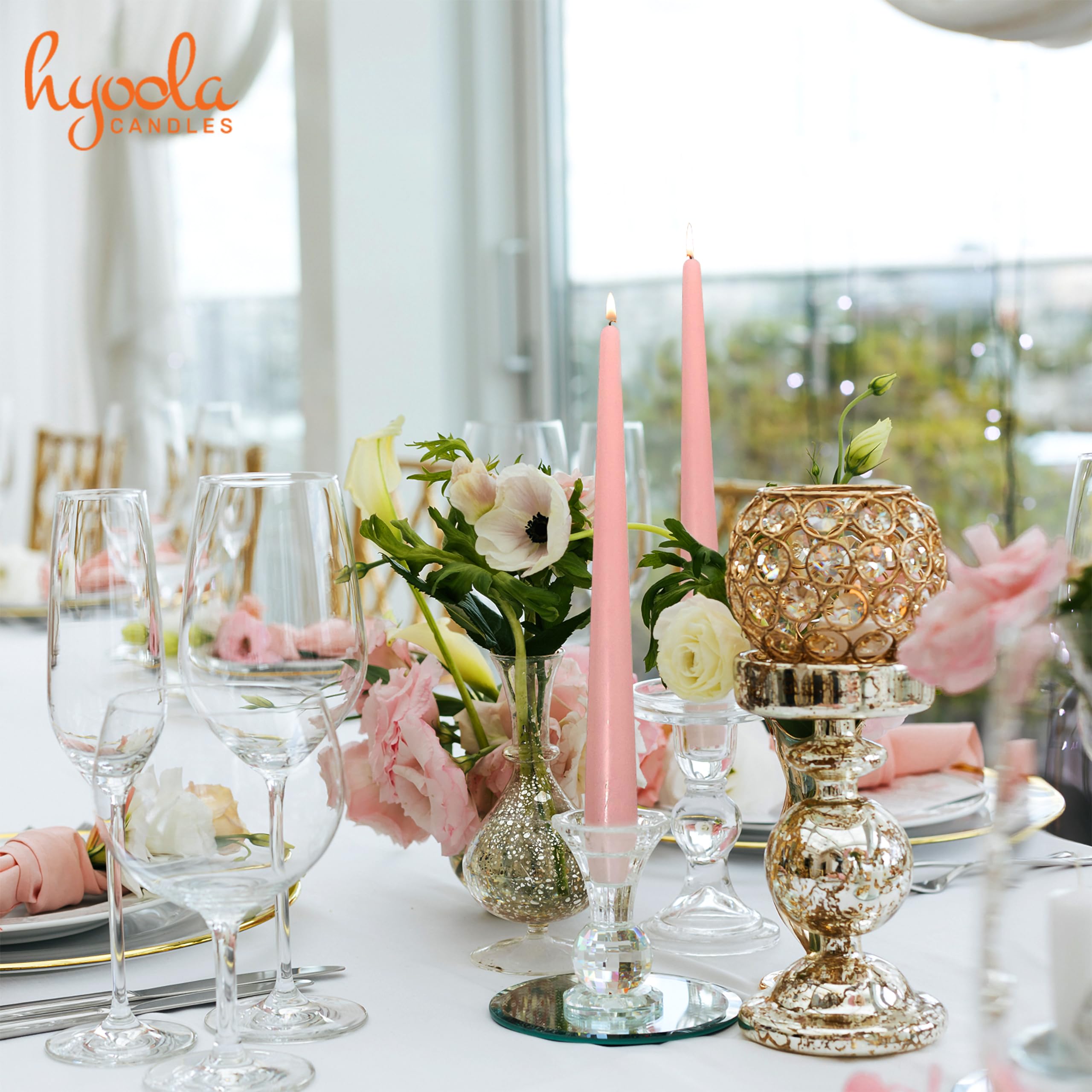 Candele Coniche 30 Cm Colorate - Set Da 12 Argento Metallizzato - Foto 4