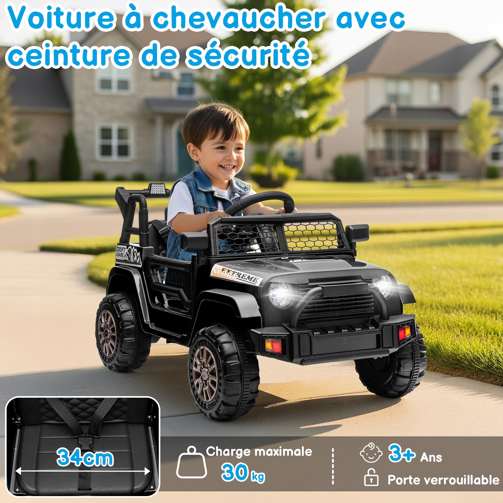 LALAHO Voiture Véhicule électrique Enfant 12V