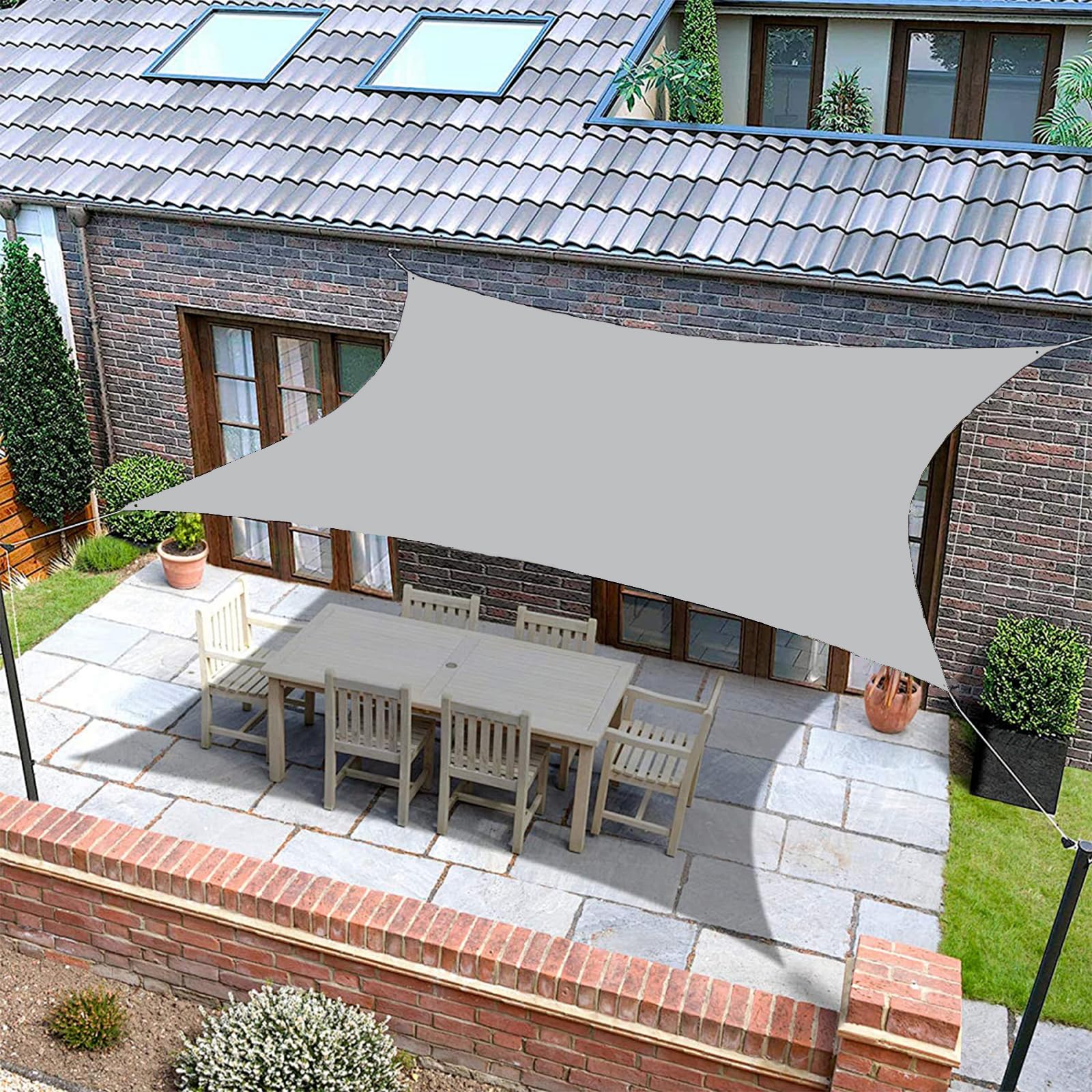Vela de sombra para jardín de 1.2x3M impermeable con protección UV para terrazas
