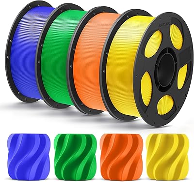 24 – ANYCUBIC PLA+ 3D Printer Filament Bundle, PLA Plus 1.75mm Dimensional Accuracy +/- 0.02mm, Fit Most FDM 3D Printers, 4 Pack 1KG Reusable Spo…