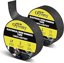 Oyviny 2 Rolls High-Temp Self-Adhesive Automotive Wire Harness Cloth Tape (1 Inch x 50 Feet)