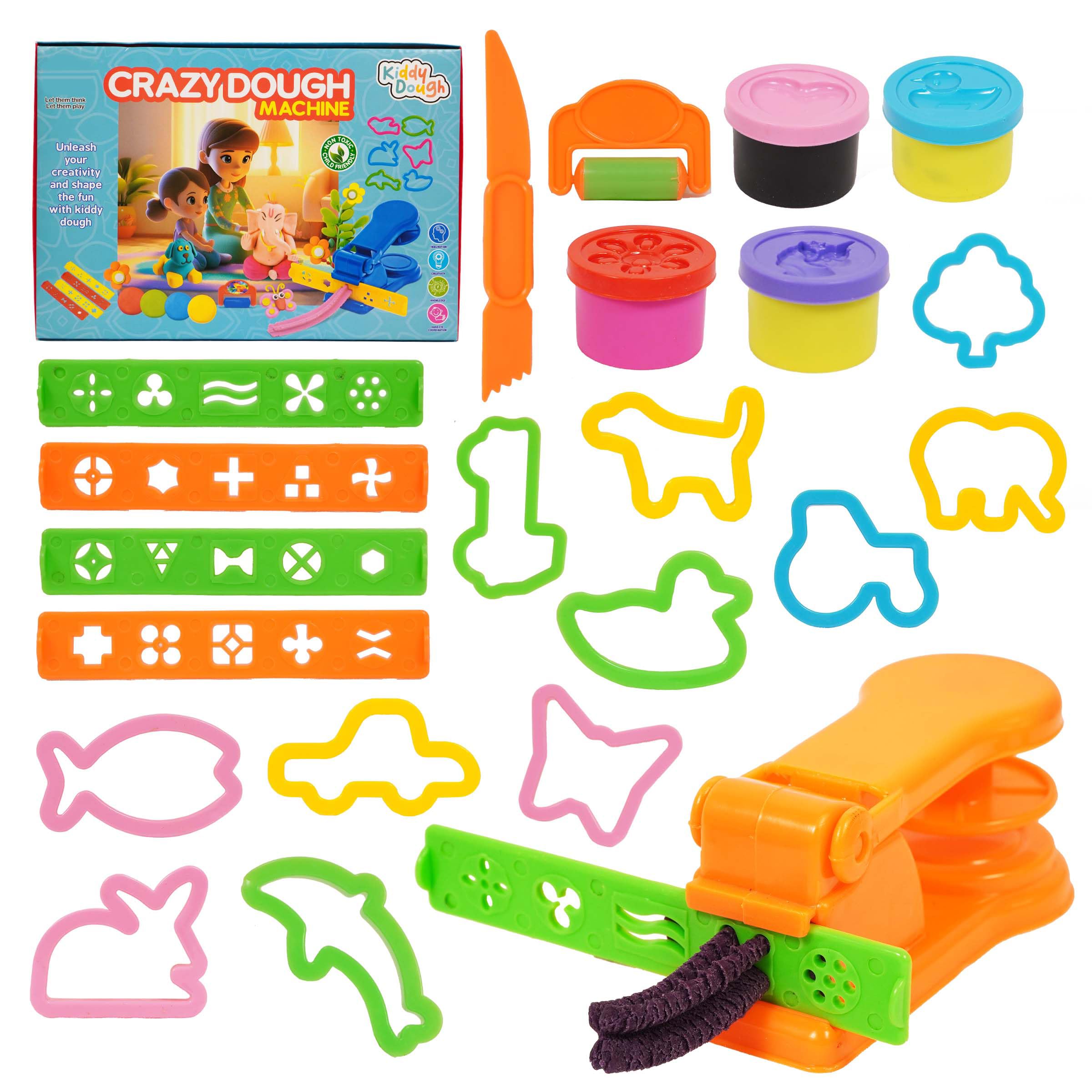 Toyshine Crazy Soft and Smooth Dough Clay Set with Machine Cutting and Moulding Playset for Kids 3+ Years (B0CRYPXNRR) Amazon Price History, Amazon Price Tracker