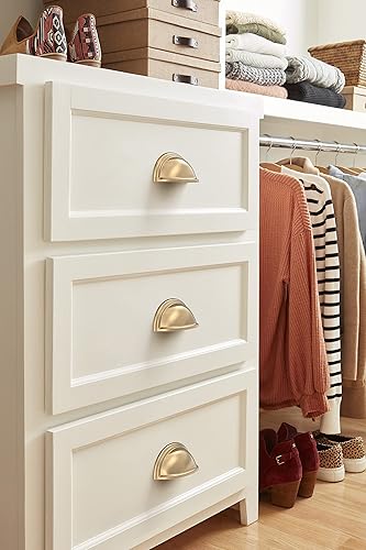 Miniatura 2 de Amerock  Tirador de copa para gabinete  Bronce champán  3 pulgadas (2.992 in) y 4 pulgadas (4.016 in) de centro a centro  Ashby  Herrajes de cocina