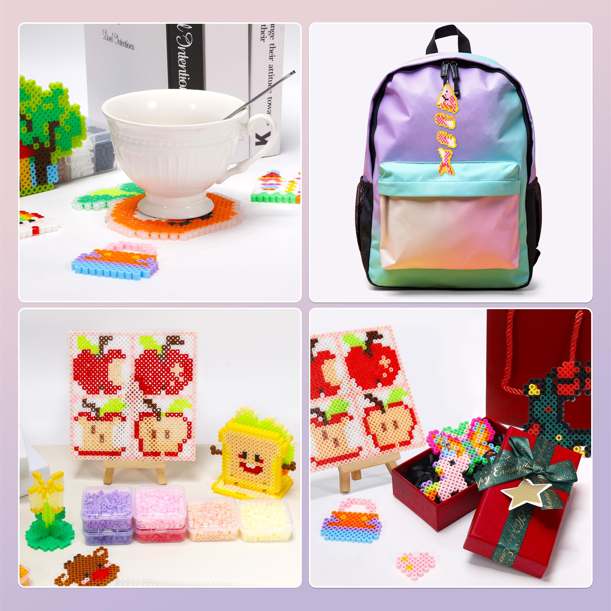 Caydo Pluma para Cuentas Fusibles 5mm, Distribuidor de Cuentas Fusibles Moradas para Decoraciones DIY Navideñas y Caseras, Interacción Padre-Hijo y Manualidades para Niños