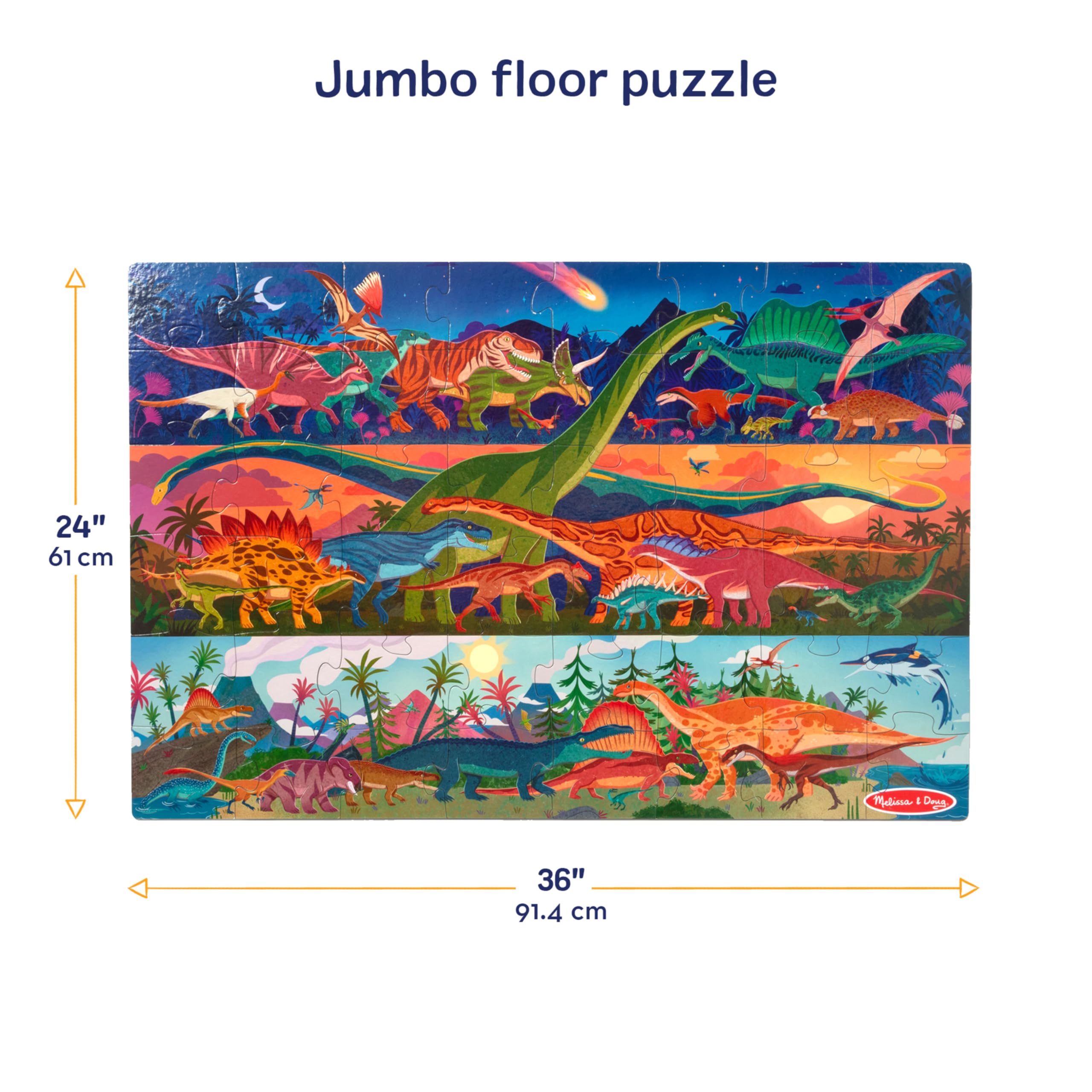 Melissa & Doug Dinosaurier-Bodenpuzzle, 48 Teile
