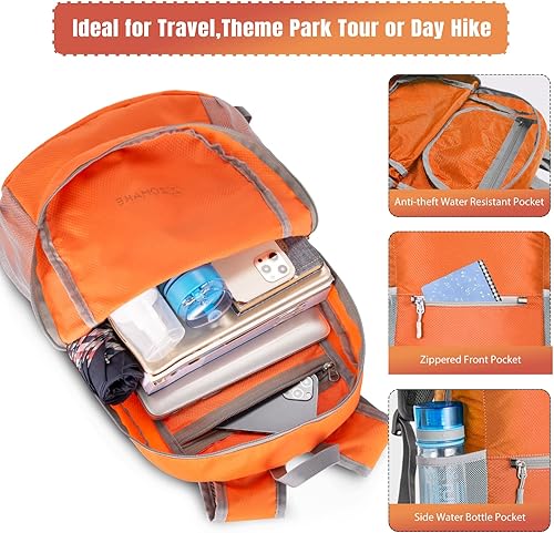 Miniatura 3 de ZOMAKE Mochila ultra ligera y compactable Mochila de senderismo resistente al agua, Mochila pequeña Mochila de camping al aire libre plegable y