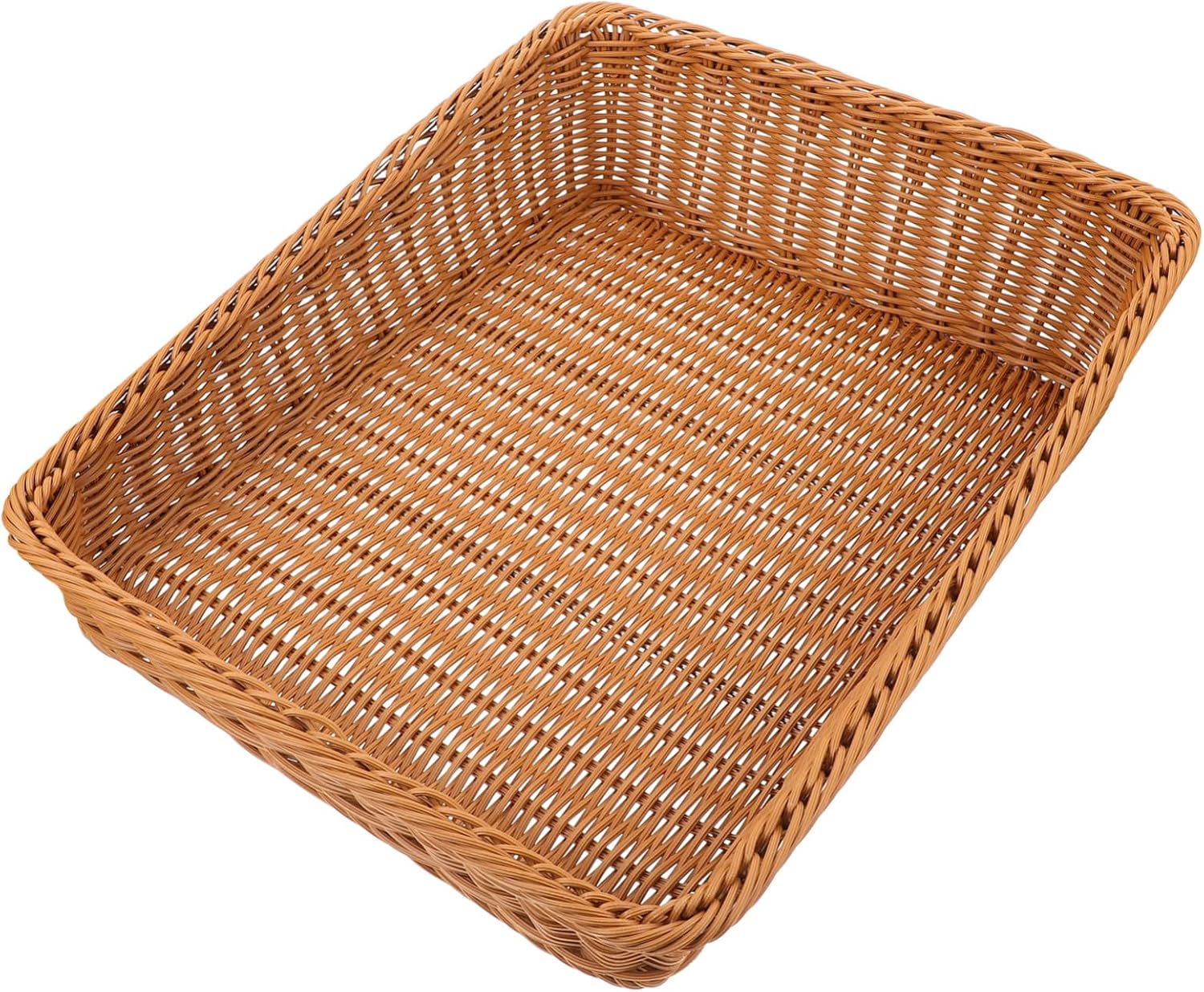 PRETYZOOM 1Pc Lightweight Desktop Storage Basket Rattan Style Organizer for Magazines Fruits and Snacks Indoor Collector for Home and Tidying Up