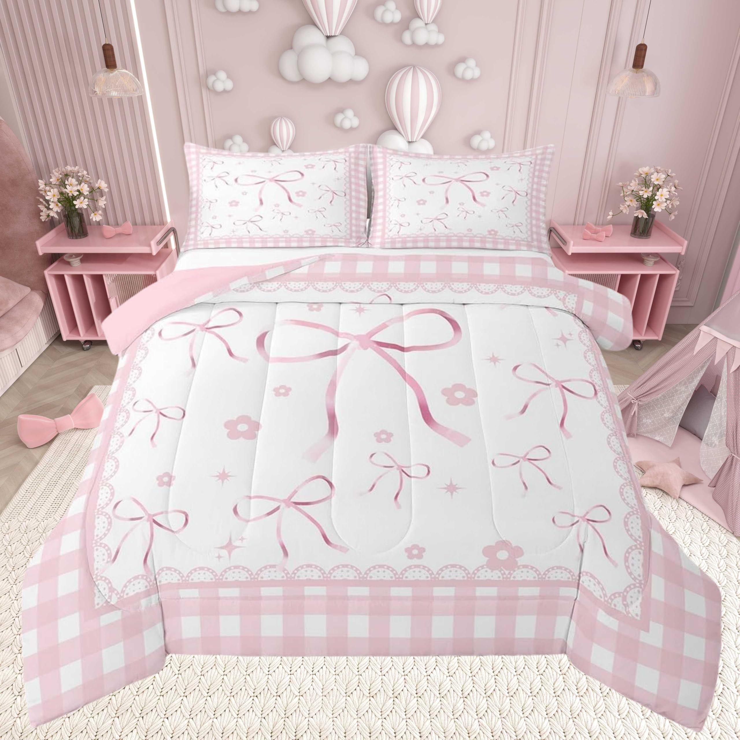 Cute Castle Fairy Comforter Set - Pink Bow Bedding -31 Cute Castle Fairy Comforter Set - Pink Bow Bedding -31