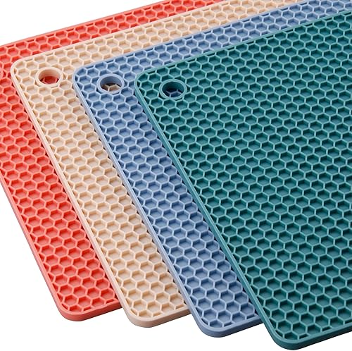 Miniatura 2 de Smithcraft Salvamanteles de silicona para platos calientes, ollas y sartenes, almohadillas calientes para cocina, soportes de silicona de colores