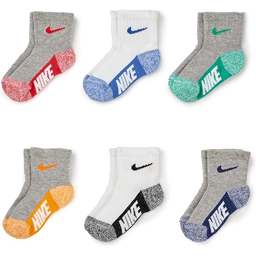 Nike Kids' 6-Pack Multi Logo Baby/Toddler Socks