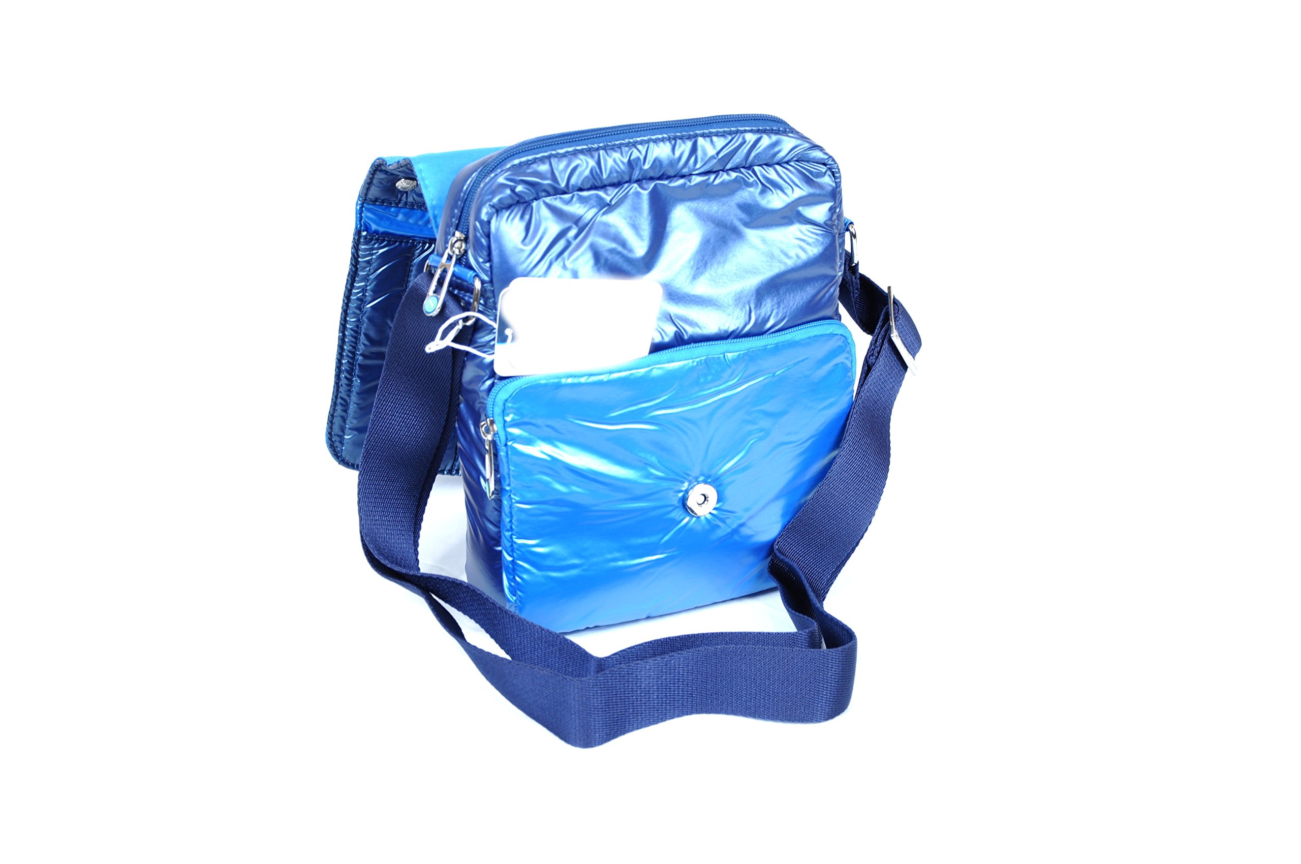 Sac à bandoulière Napoli Champione d'Italie Troisième Scudetto Logo Produit officiel Enzo Castellano, bleu, Cm 22 x 19 x 4,5