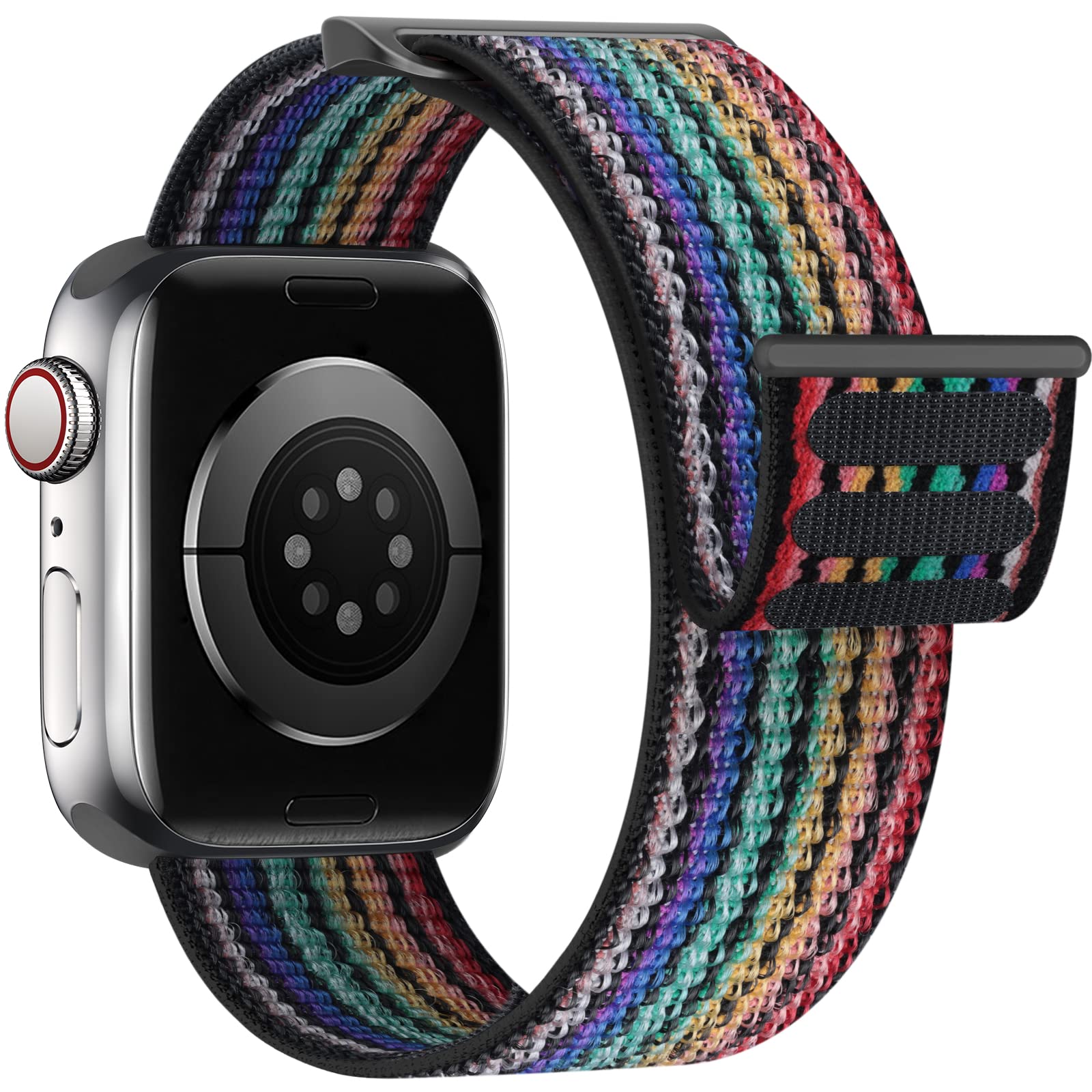 Yoohoo Nylon Straps Compatible with Apple Watch Straps 44mm 45mm 46mm 49mm 42mm(Series 3/2/1)Women Men,Upgraded Soft Nylon Replacement Bands for iWatch Series 11 10 9 8 7 6 5 4 3 2 1 SE3 Ultra3/Black — view 39