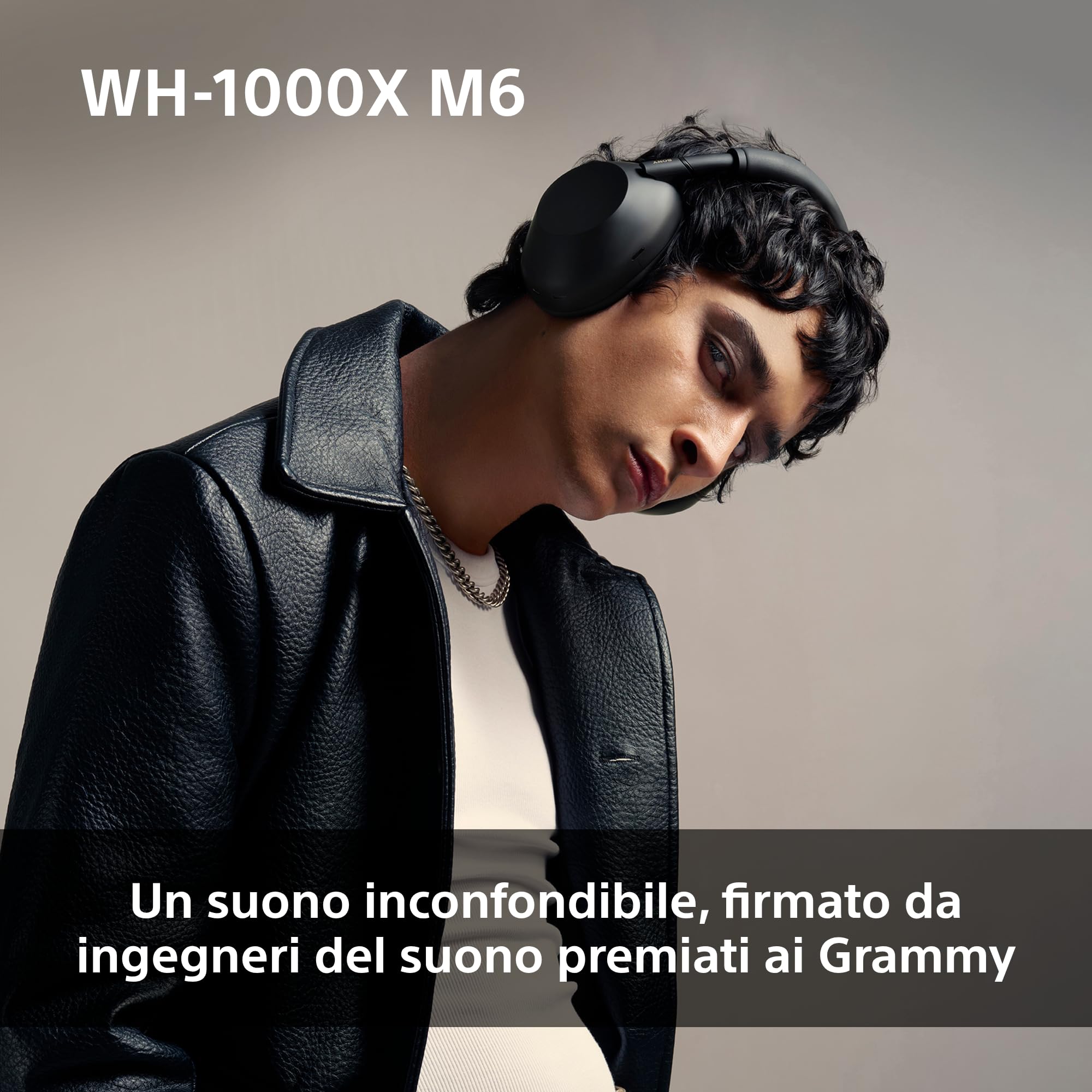 Sony WH-1000XM6 Cuffie wireless Premium con cancellazione del rumore, audio Hi-Res, massimo comfort, design pieghevole, custodia resistente, batteria da 30 ore, iOS e Android - Black