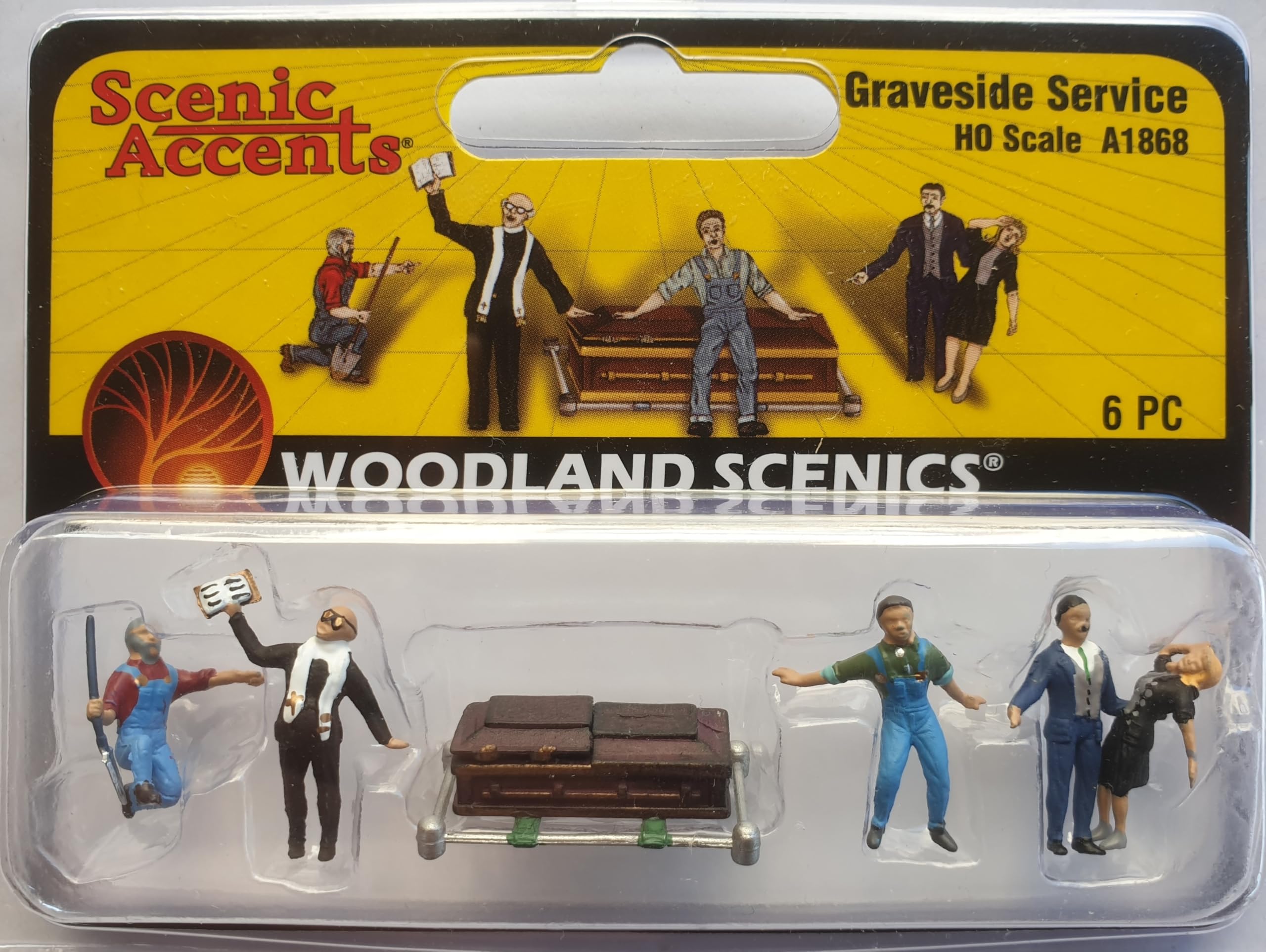 Woodland Scenics A1868 Funeral Memorial Speech Grave Coffin Mourning Relatives Figures Track H0 HO 1:87 Graveside Service