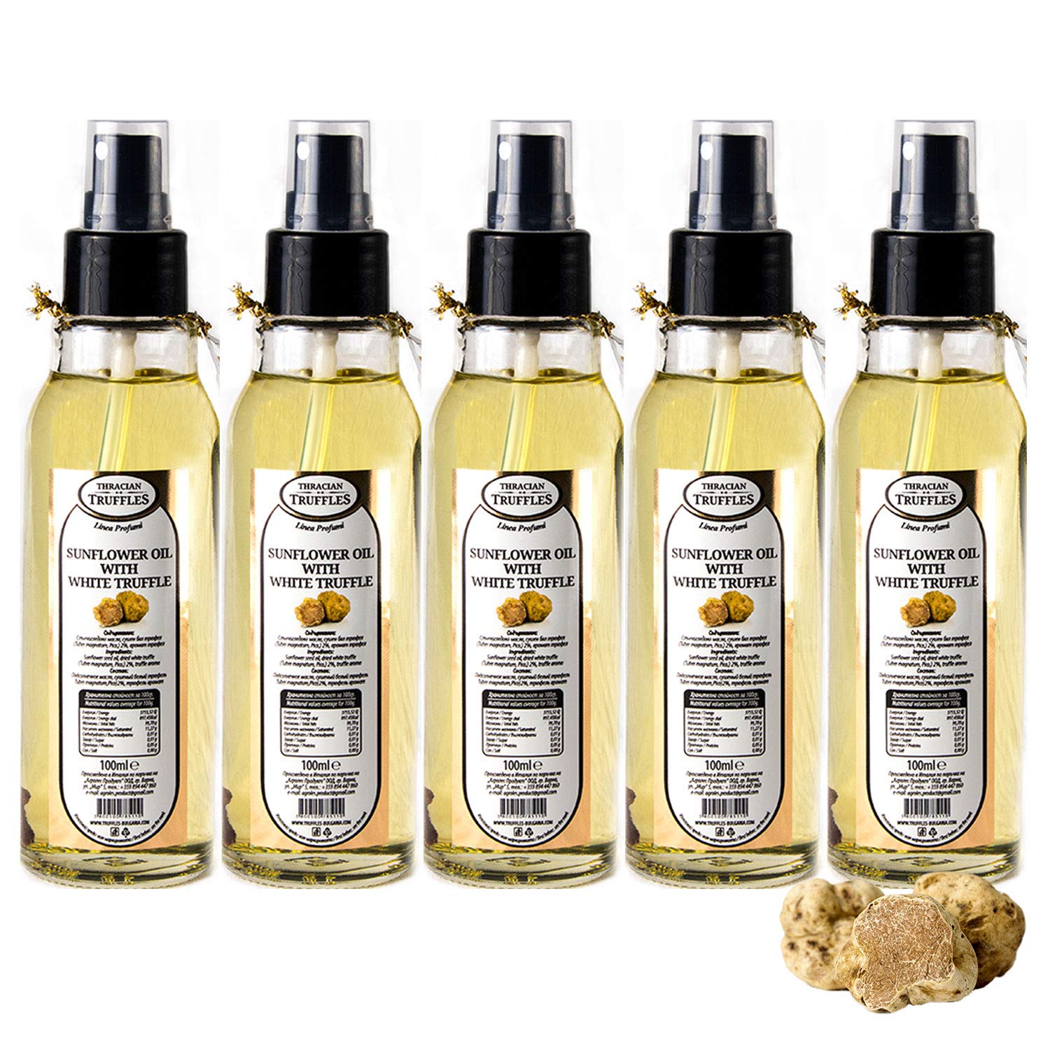 Natürliche Sonnenblumenöl mit Weißen Trüffel, Trüffel öl Sunflower oil with White truffle Premium Gourmet, Luxury oil, Ideal zum Kochen, Servieren, Salaten dressing Spray (500ml)
