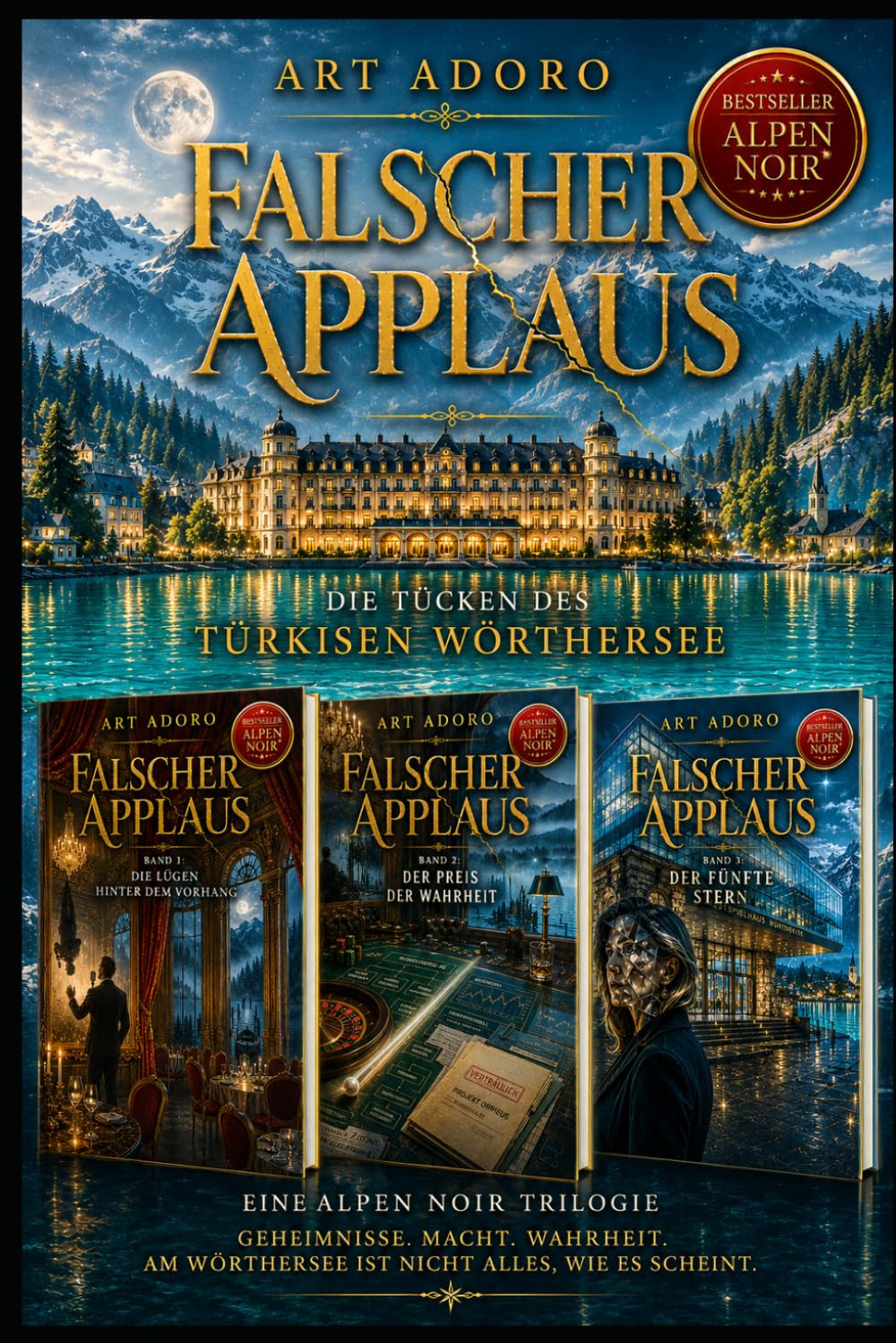 "Falscher Applaus – Die Lügen hinter dem Vorhang": Drei Bände. Fünf Tote. Ein See, der nie vergisst. (ein Kärnten Krimi der SoKo Wörthersee)