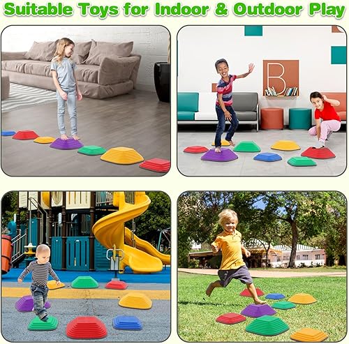 Miniatura 3 de 8PCS Balance Stepping Stones,Non-Slip Stepping Stone,Toddlers Sensory Play Equipment Toy,Durable Non-Slip Stones Promotes Balance Coordination &